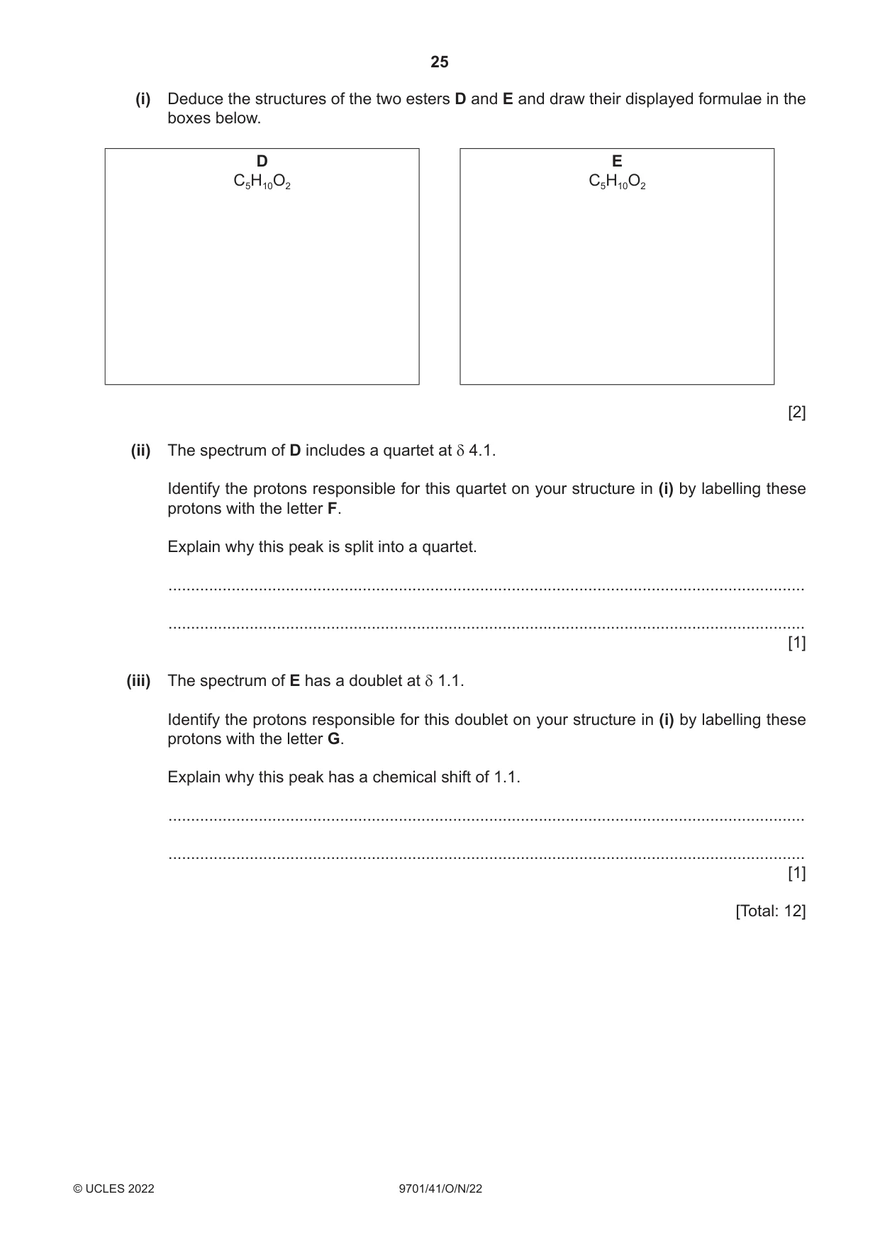 Cambridge A Level Chemistry 9701 2022 Oct/Nov Paper 4 · Variant 1 question paper, page 25 of 28