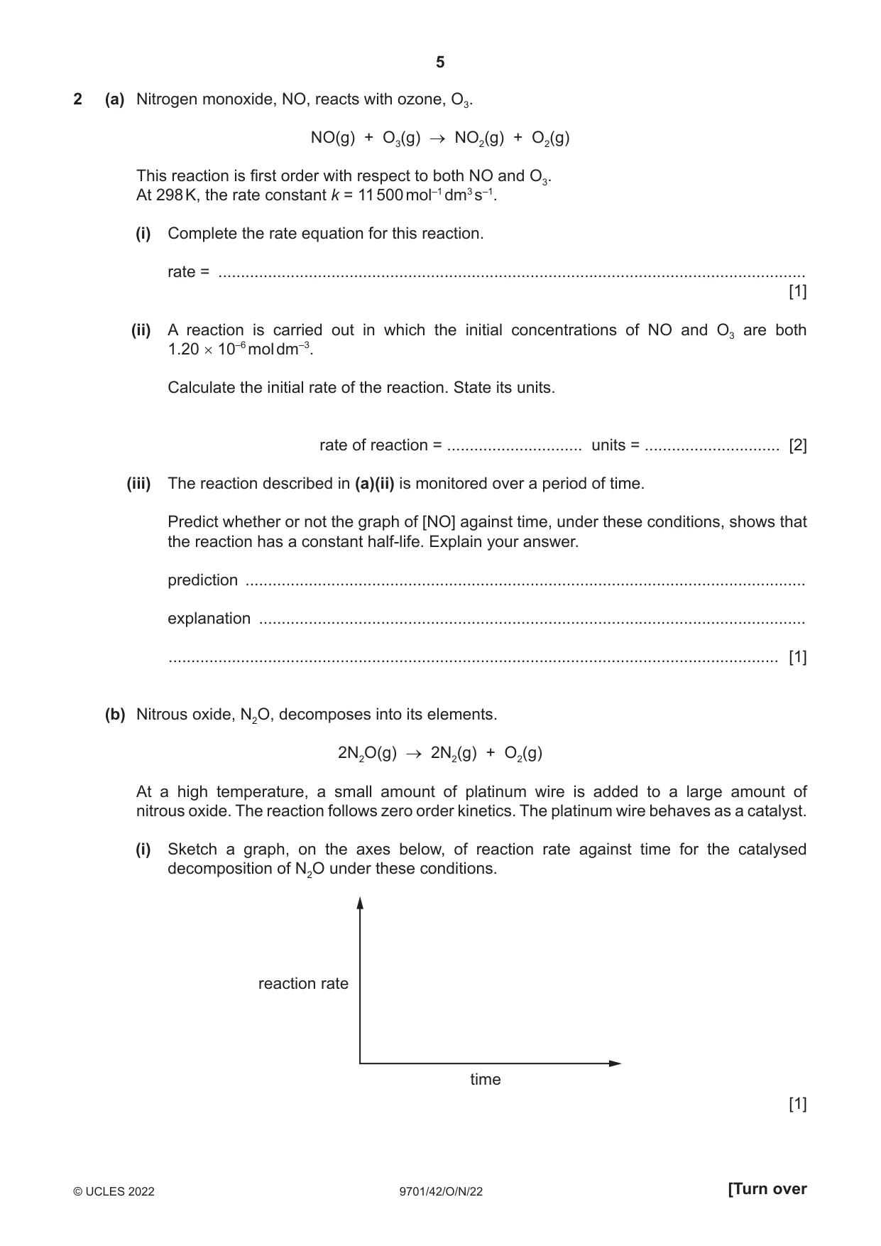 Cambridge A Level Chemistry 9701 2022 Oct/Nov Paper 4 · Variant 2 question paper, page 5 of 24
