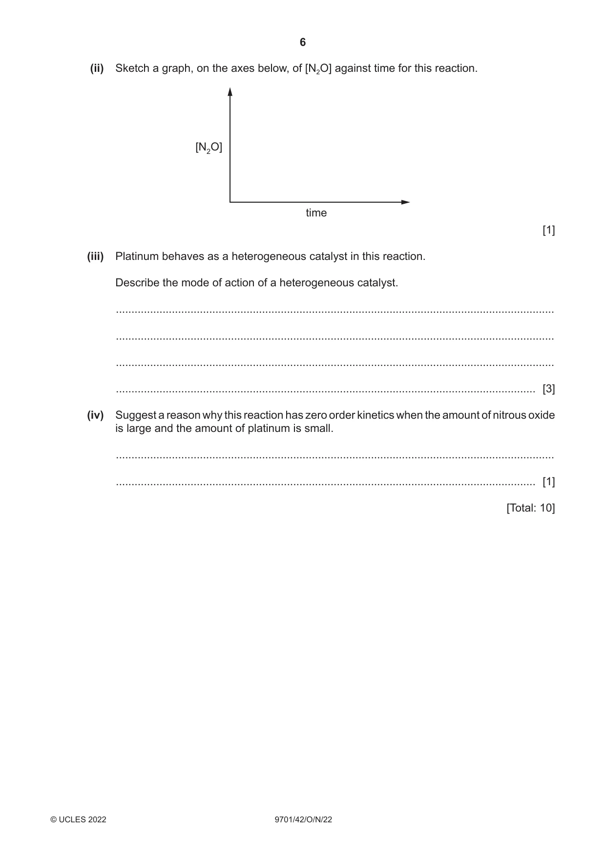 Cambridge A Level Chemistry 9701 2022 Oct/Nov Paper 4 · Variant 2 question paper, page 6 of 24
