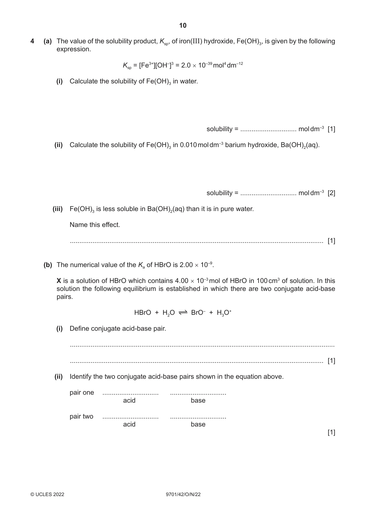 Cambridge A Level Chemistry 9701 2022 Oct/Nov Paper 4 · Variant 2 question paper, page 10 of 24