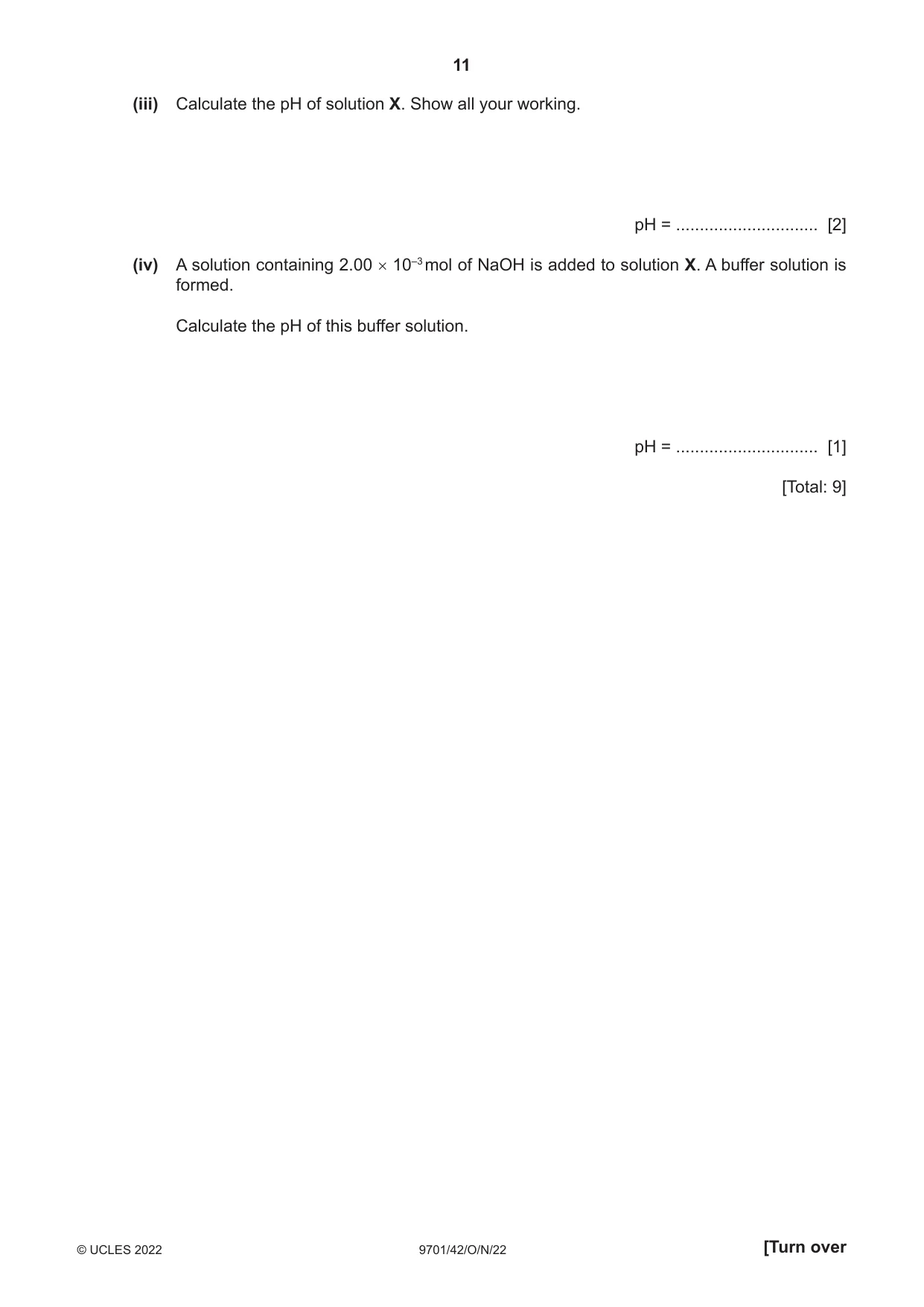 Cambridge A Level Chemistry 9701 2022 Oct/Nov Paper 4 · Variant 2 question paper, page 11 of 24