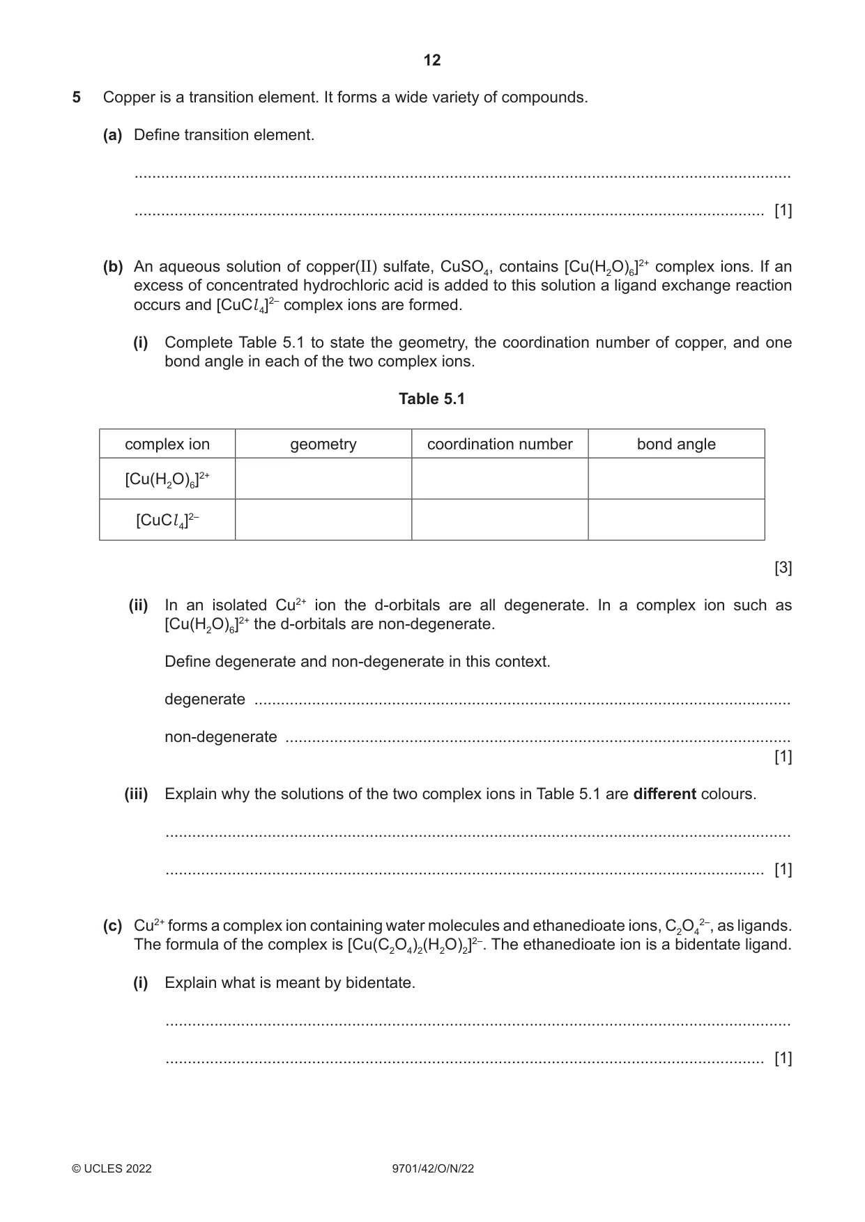 Cambridge A Level Chemistry 9701 2022 Oct/Nov Paper 4 · Variant 2 question paper, page 12 of 24
