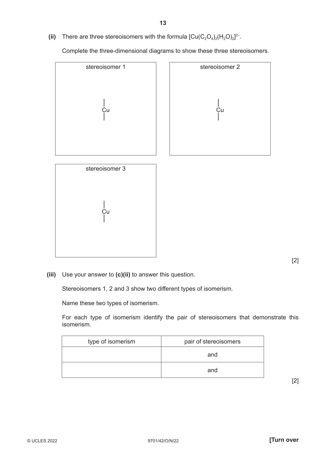 Cambridge A Level Chemistry 9701 2022 Oct/Nov Paper 4 · Variant 2 question paper, page 13 of 24