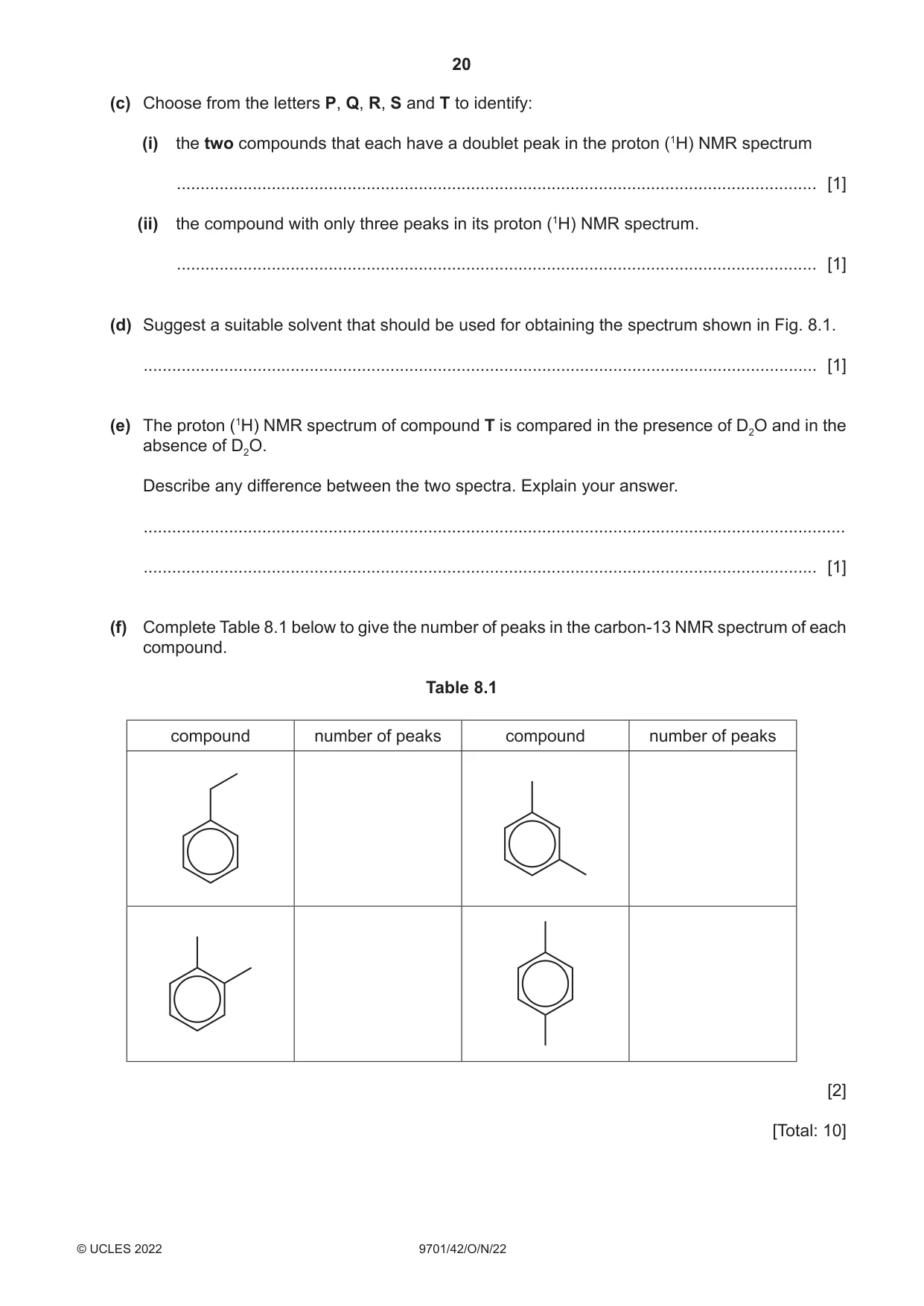 Cambridge A Level Chemistry 9701 2022 Oct/Nov Paper 4 · Variant 2 question paper, page 20 of 24