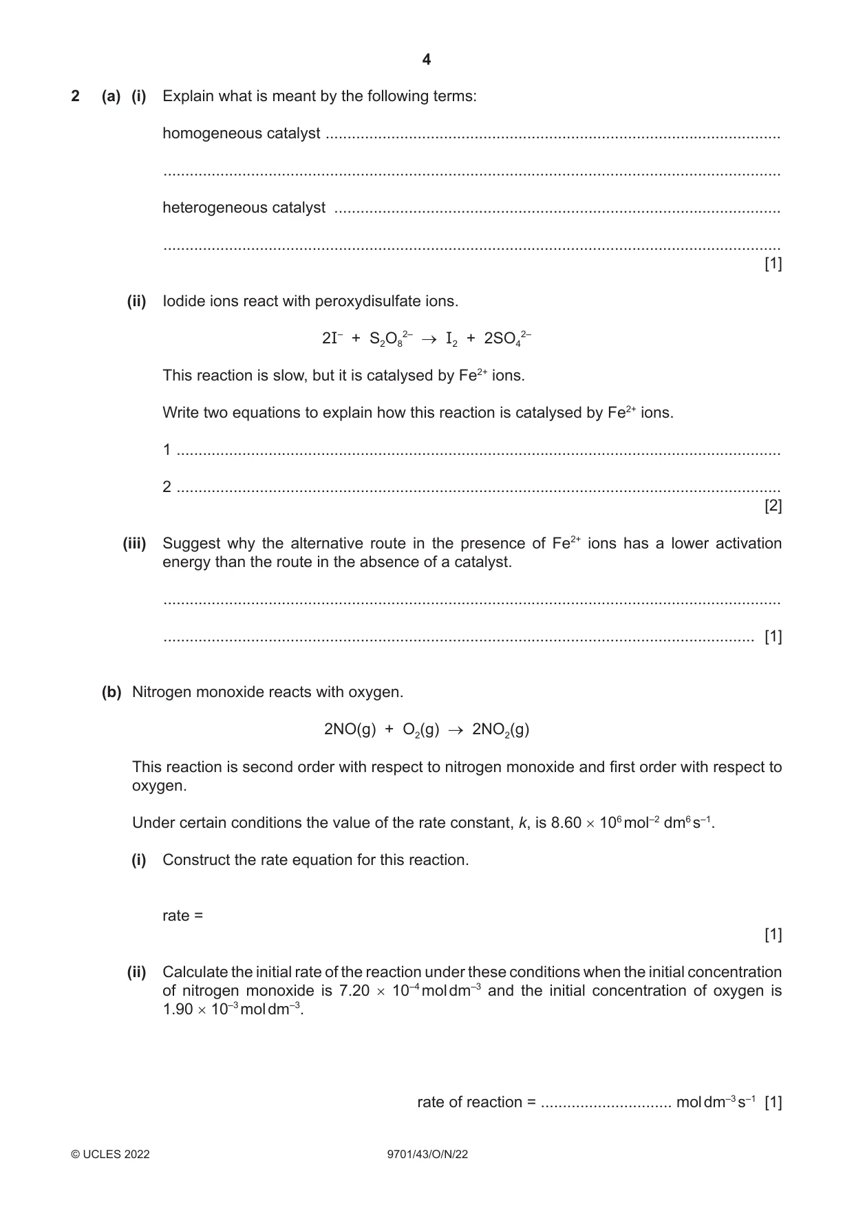 Cambridge A Level Chemistry 9701 2022 Oct/Nov Paper 4 · Variant 3 question paper, page 4 of 28