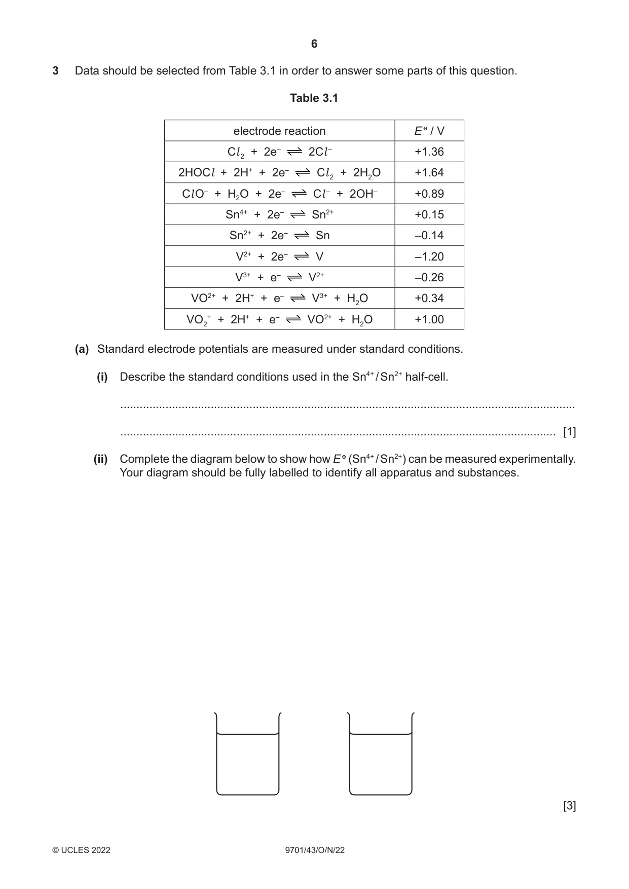 Cambridge A Level Chemistry 9701 2022 Oct/Nov Paper 4 · Variant 3 question paper, page 6 of 28