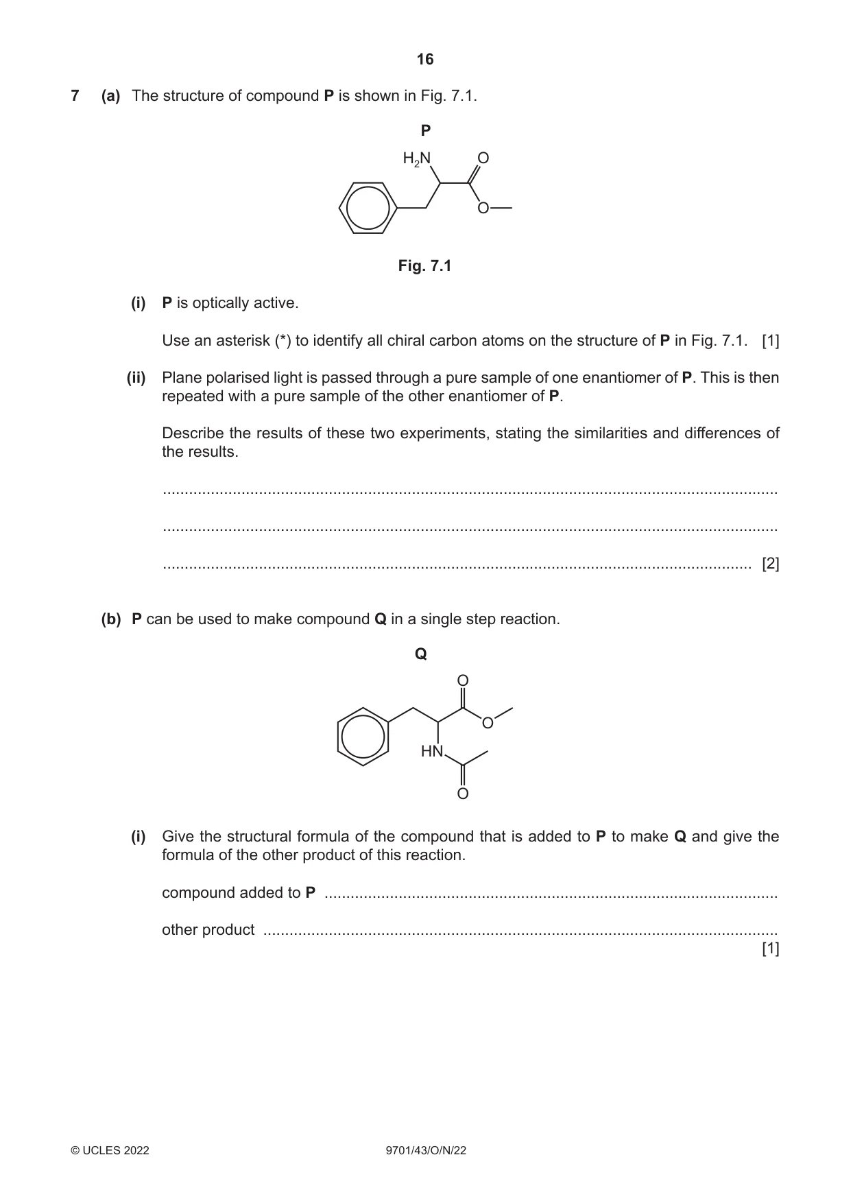 Cambridge A Level Chemistry 9701 2022 Oct/Nov Paper 4 · Variant 3 question paper, page 16 of 28