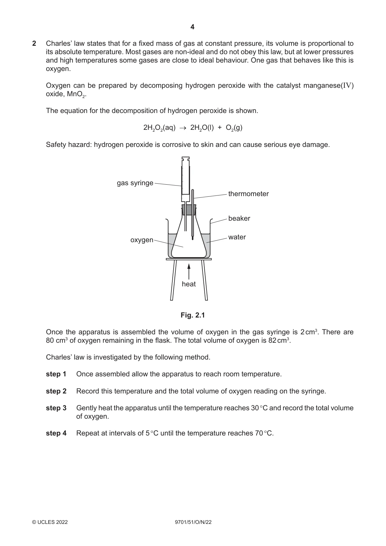 Cambridge A Level Chemistry 9701 2022 Oct/Nov Paper 5 · Variant 1 question paper, page 4 of 12