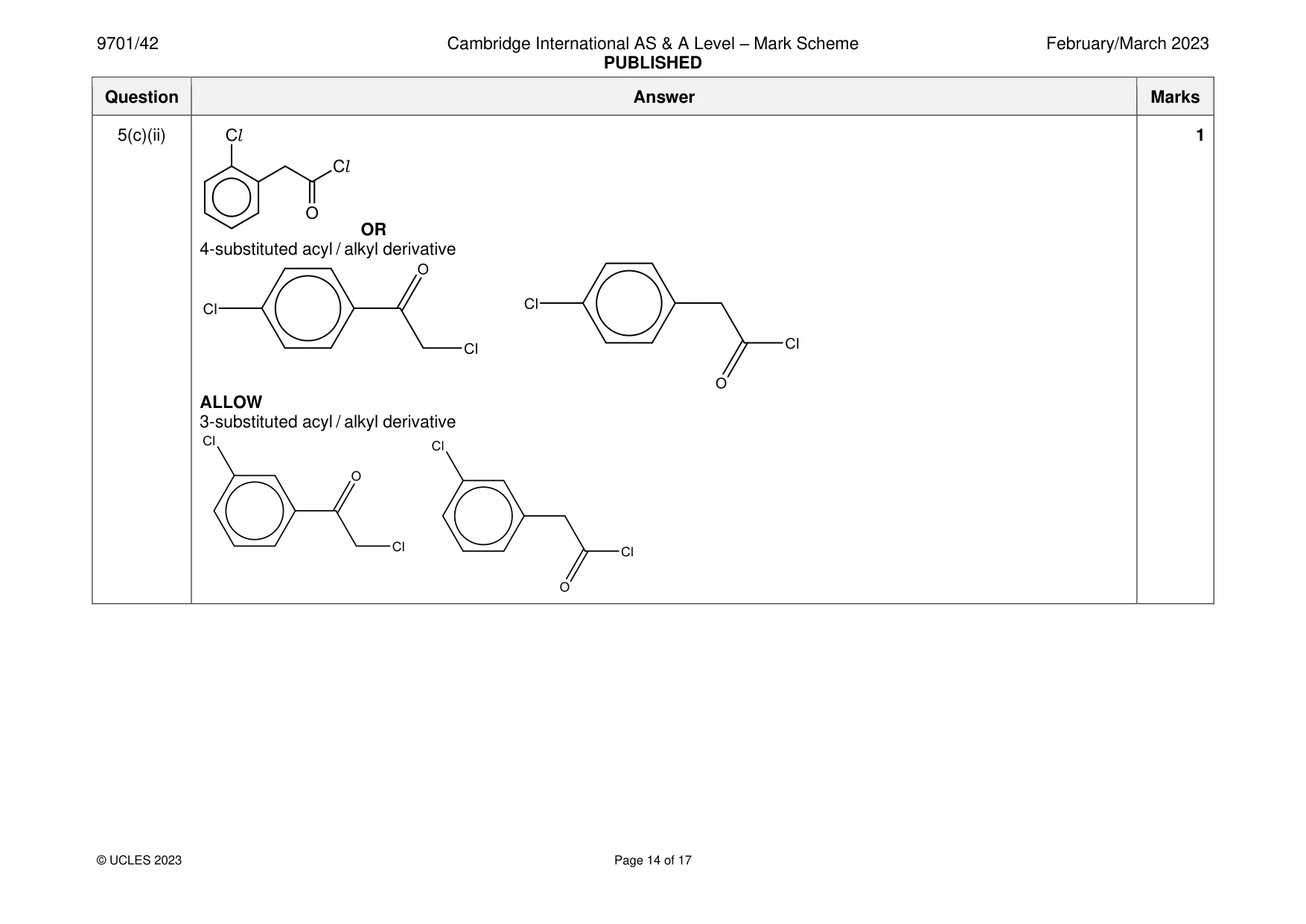 Mark scheme, page 14 of 17