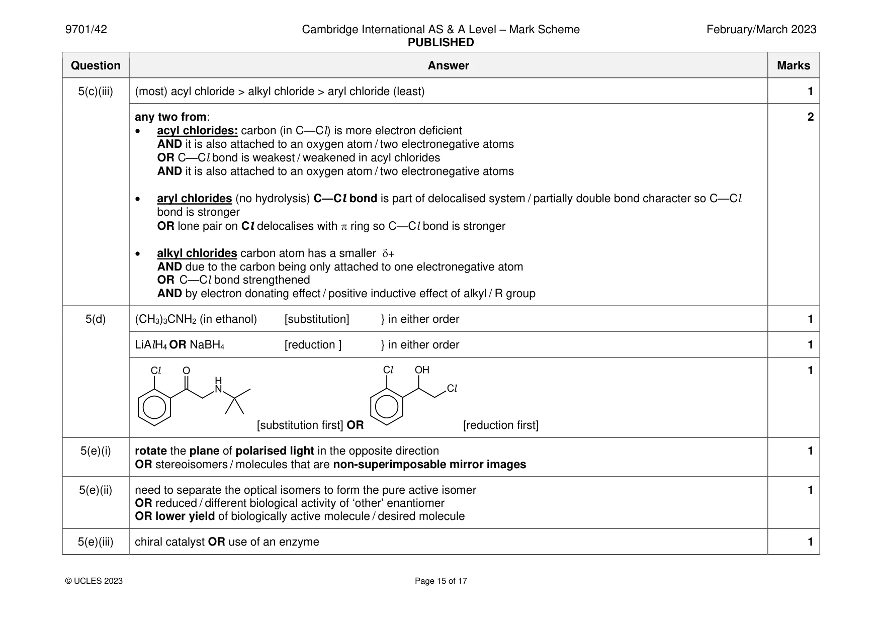 Mark scheme, page 15 of 17