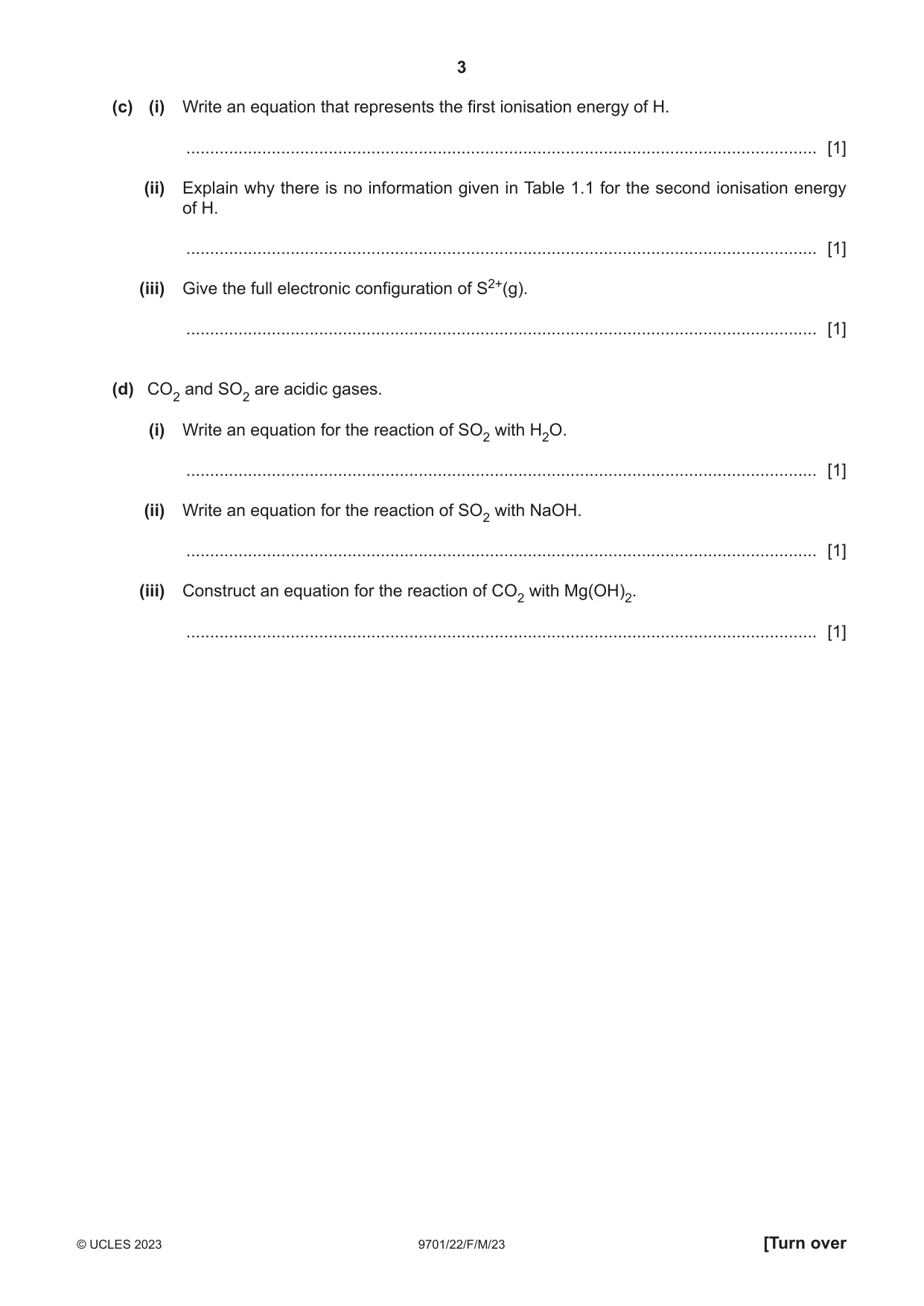 Cambridge A Level Chemistry 9701 2023 Feb/March Paper 2 · Variant 2 question paper, page 3 of 16