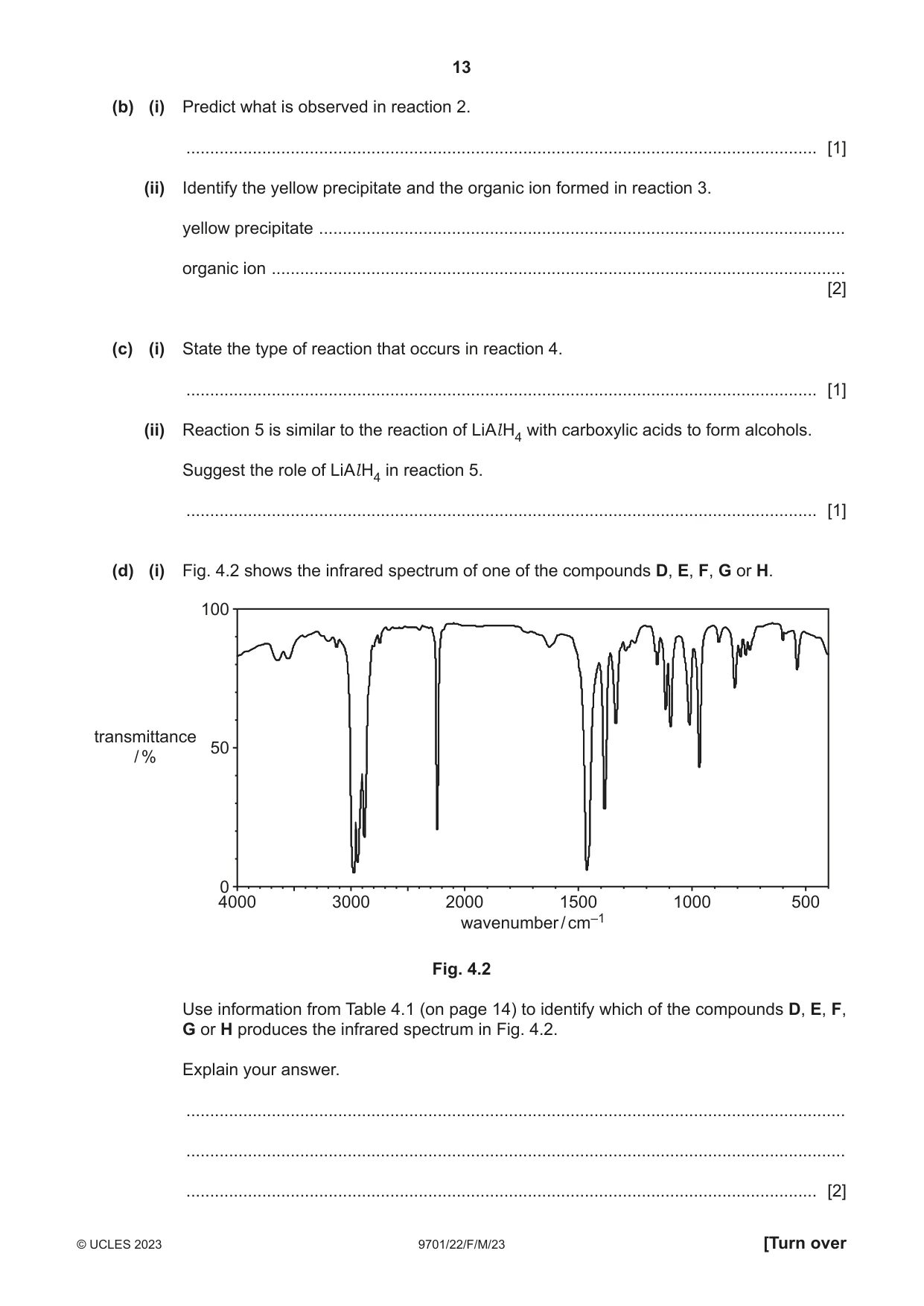 Cambridge A Level Chemistry 9701 2023 Feb/March Paper 2 · Variant 2 question paper, page 13 of 16