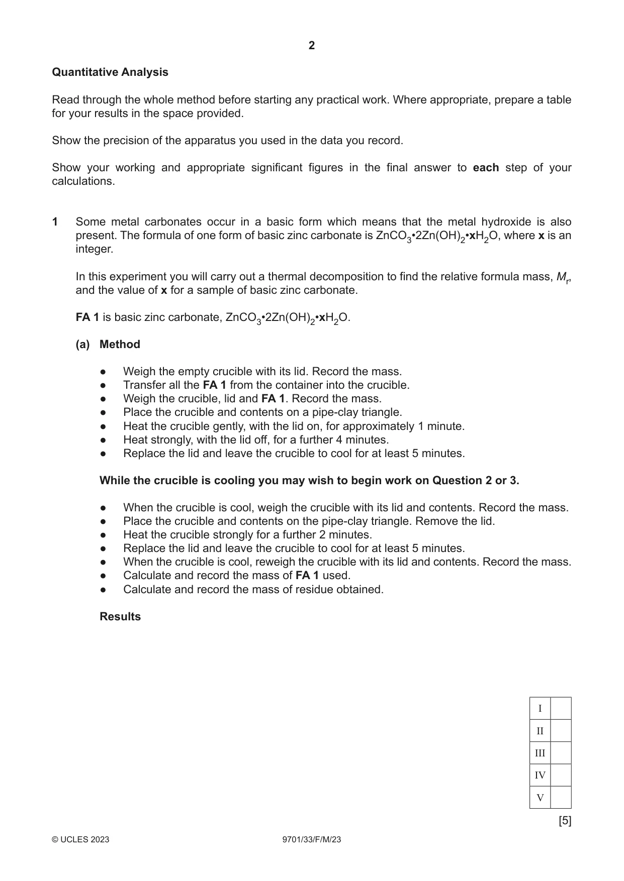 Cambridge A Level Chemistry 9701 2023 Feb/March Paper 3 · Variant 3 question paper, page 2 of 12