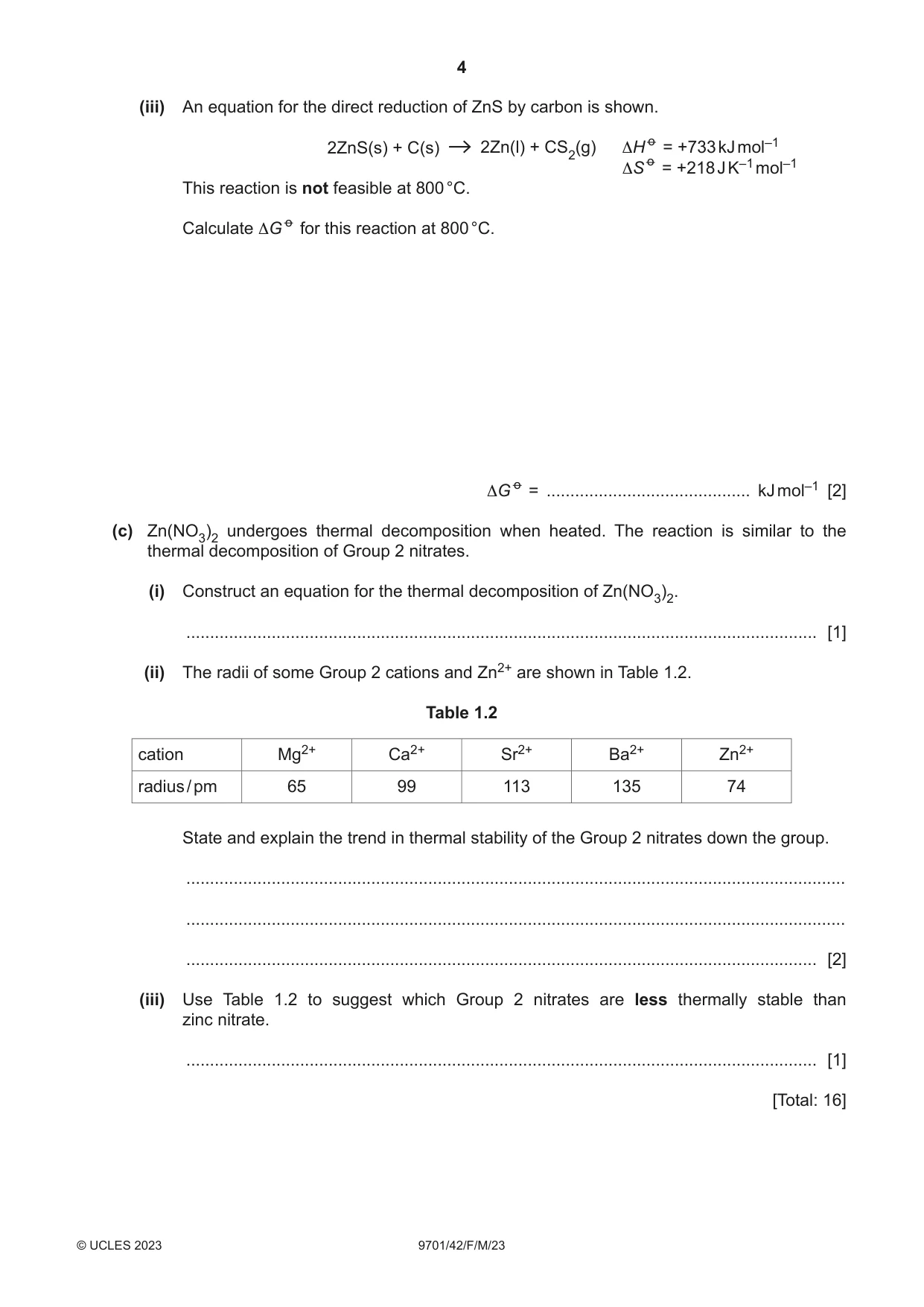 Cambridge A Level Chemistry 9701 2023 Feb/March Paper 4 · Variant 2 question paper, page 4 of 28