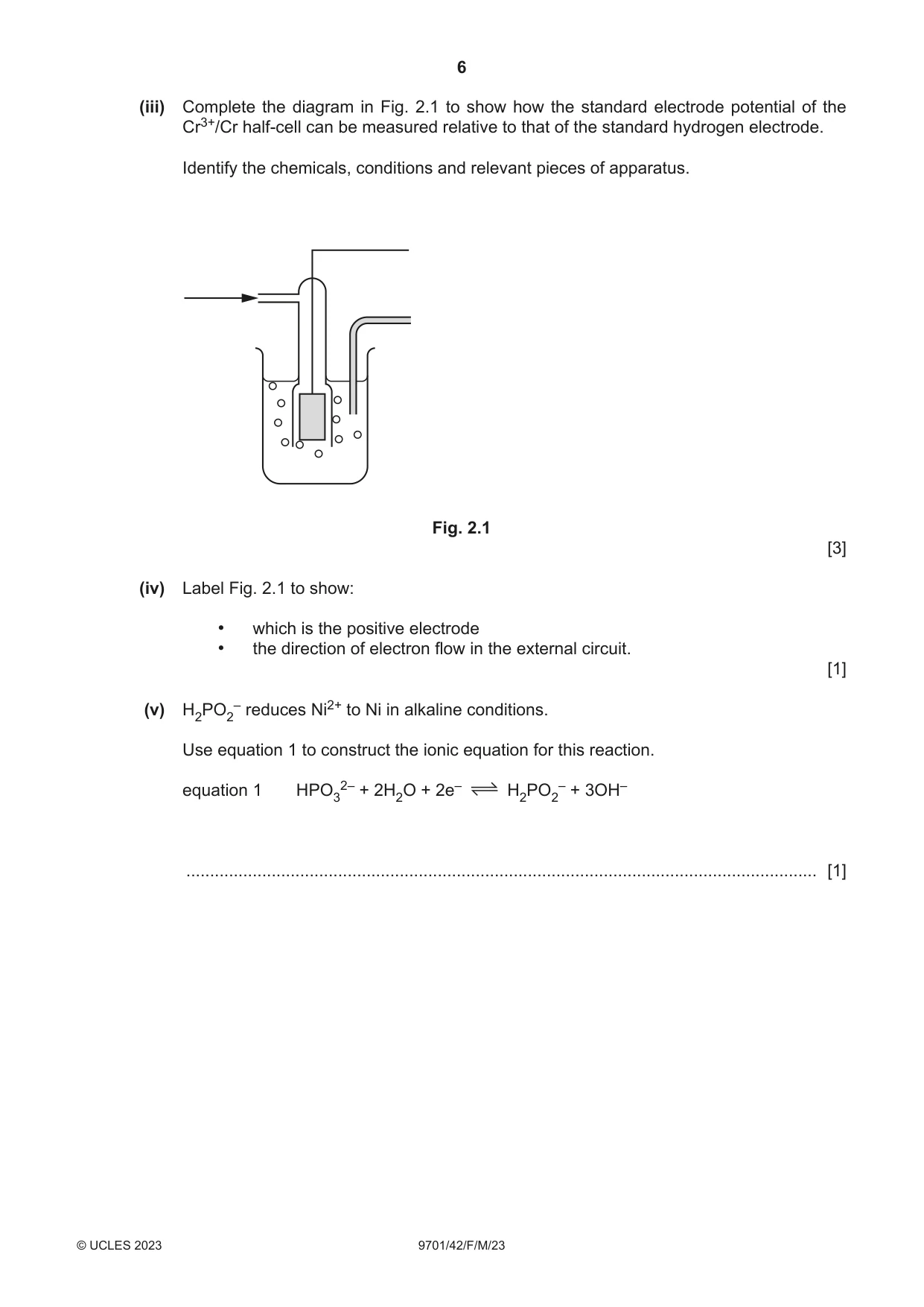 Cambridge A Level Chemistry 9701 2023 Feb/March Paper 4 · Variant 2 question paper, page 6 of 28