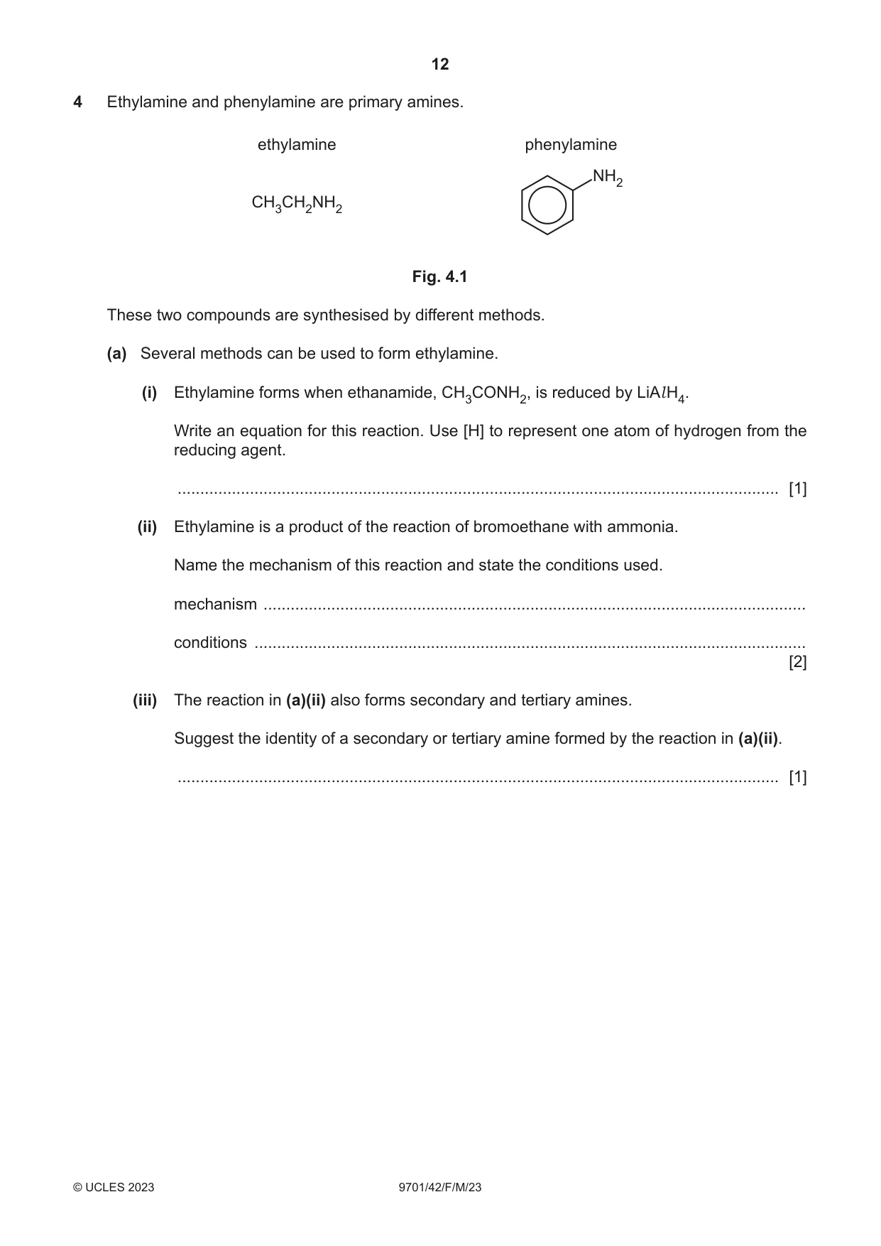 Cambridge A Level Chemistry 9701 2023 Feb/March Paper 4 · Variant 2 question paper, page 12 of 28