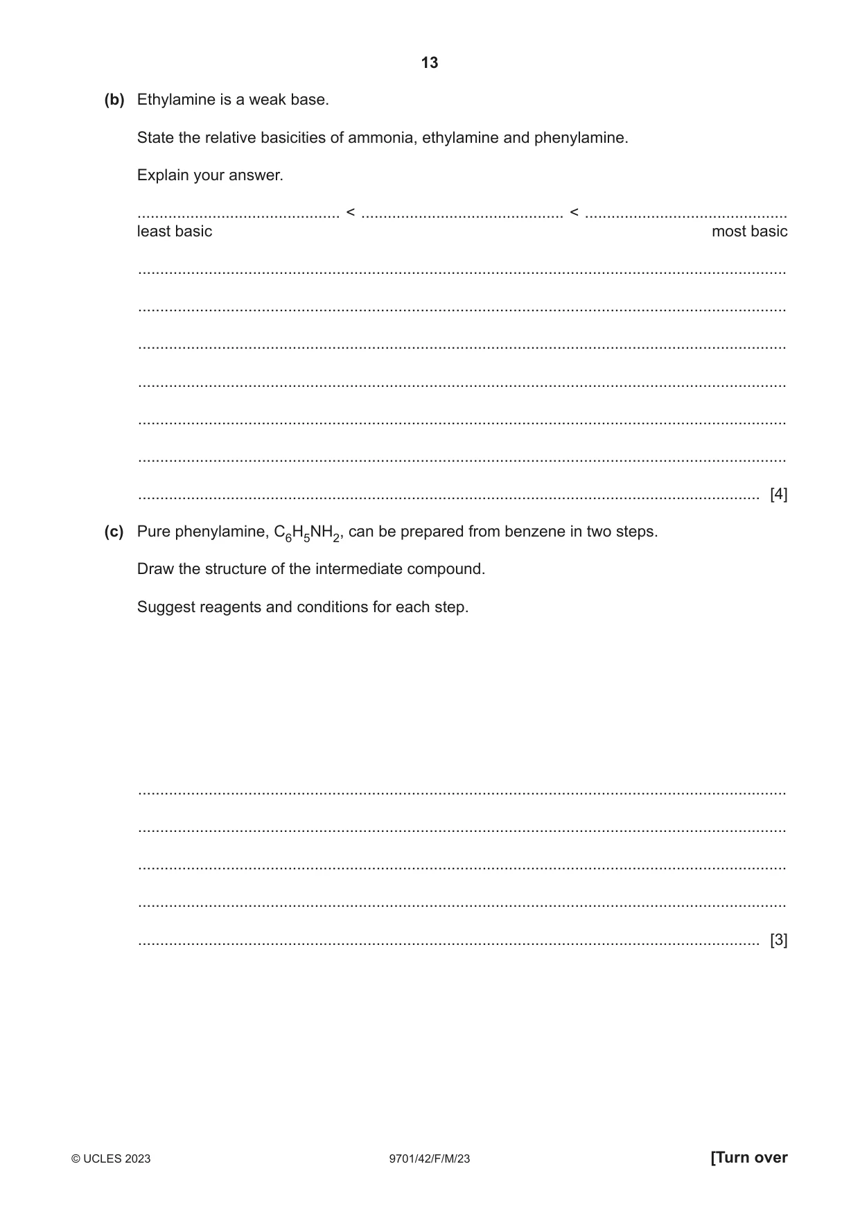 Cambridge A Level Chemistry 9701 2023 Feb/March Paper 4 · Variant 2 question paper, page 13 of 28