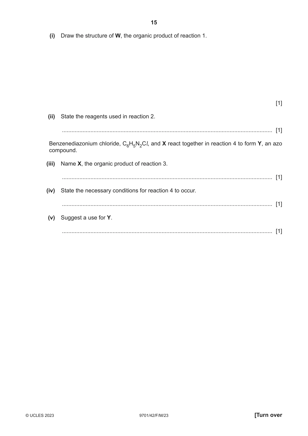 Cambridge A Level Chemistry 9701 2023 Feb/March Paper 4 · Variant 2 question paper, page 15 of 28