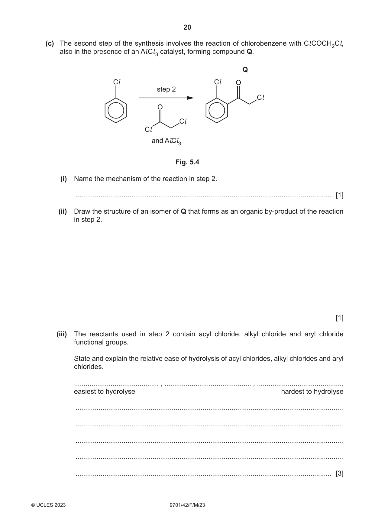 Cambridge A Level Chemistry 9701 2023 Feb/March Paper 4 · Variant 2 question paper, page 20 of 28