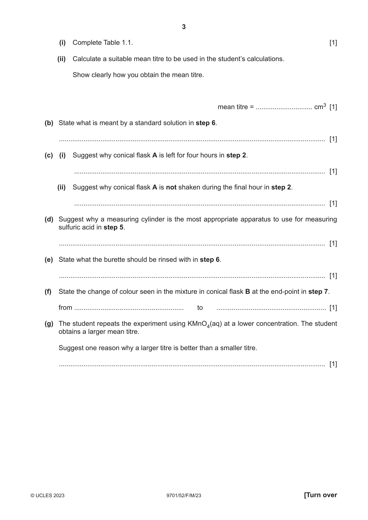 Cambridge A Level Chemistry 9701 2023 Feb/March Paper 5 · Variant 2 question paper, page 3 of 12