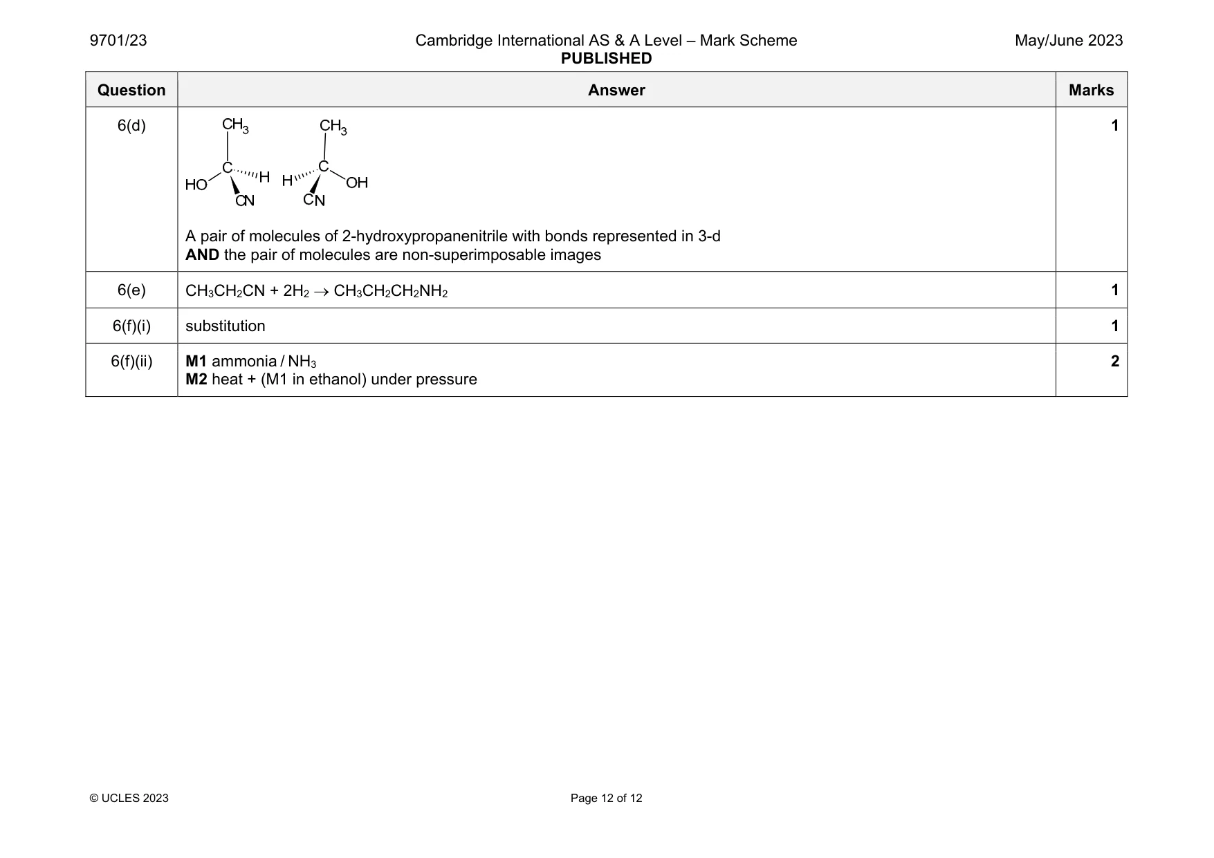 Mark scheme, page 12 of 12