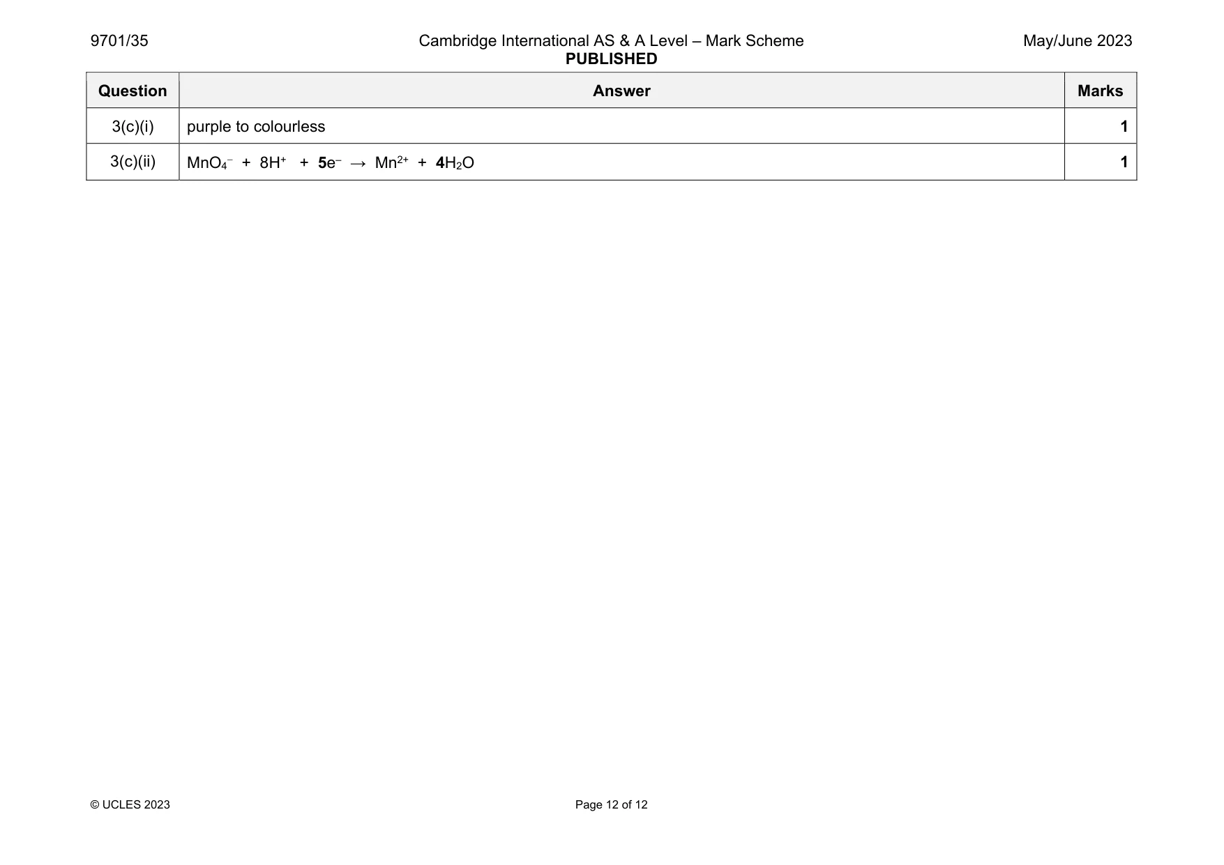 Mark scheme, page 12 of 12