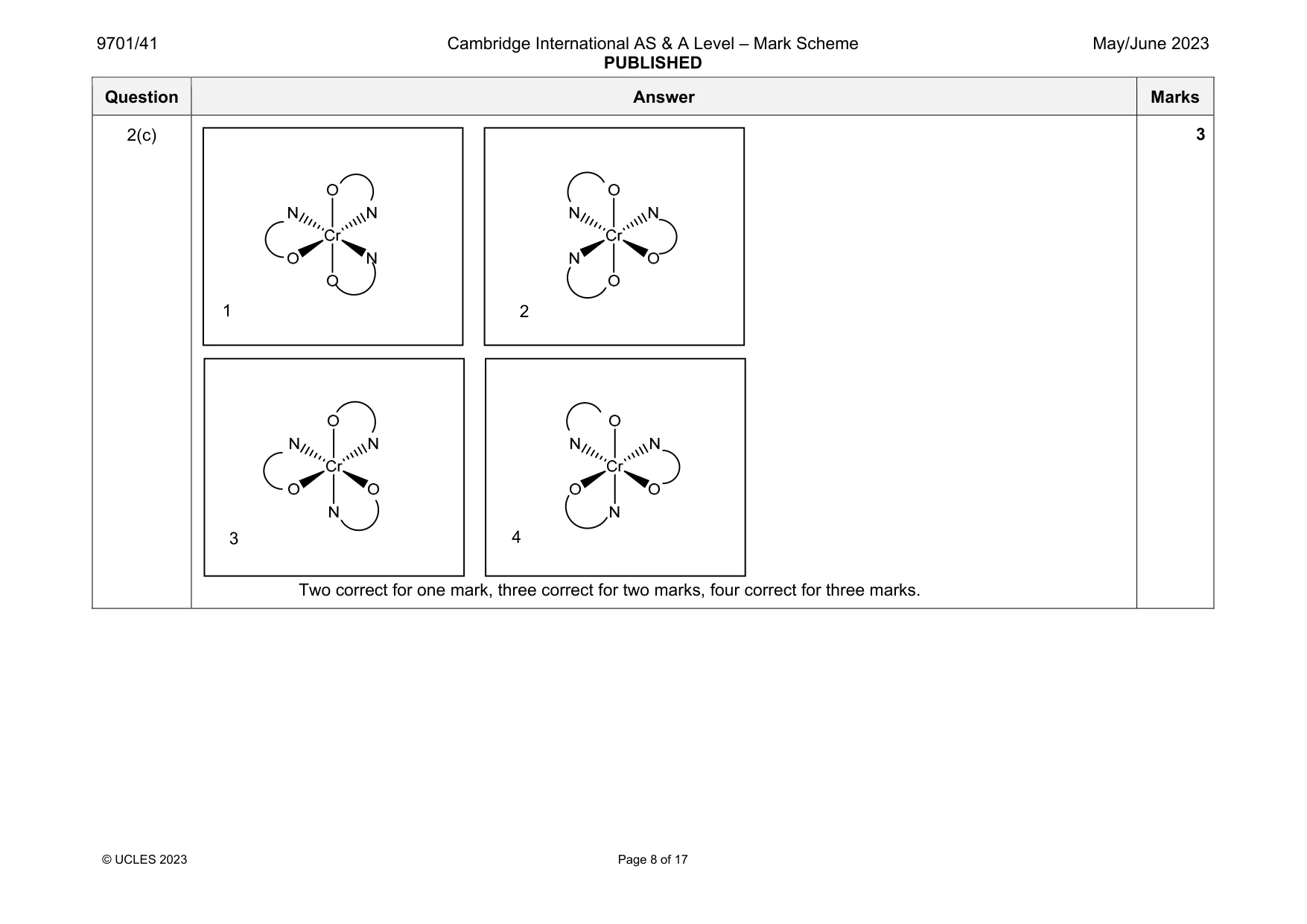 Mark scheme, page 8 of 17