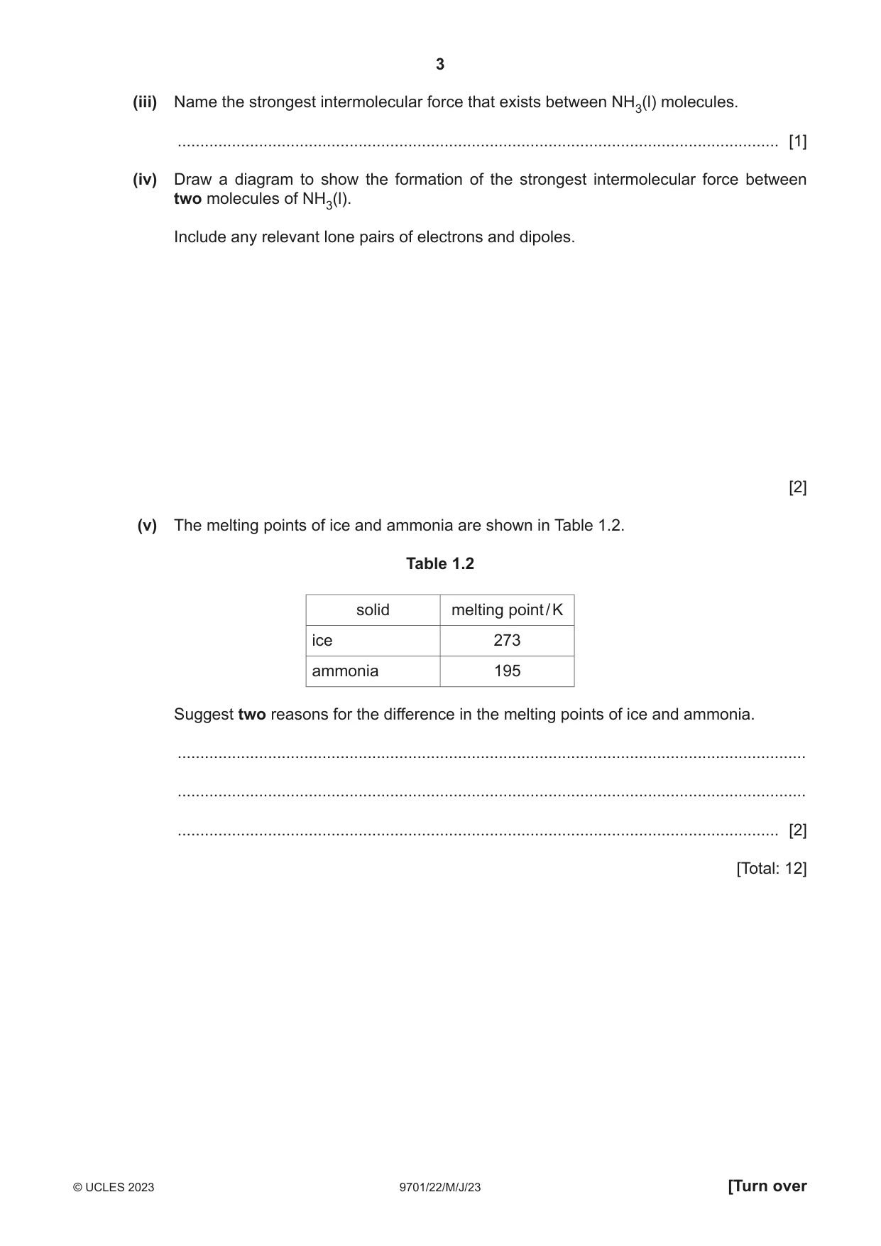 Cambridge A Level Chemistry 9701 2023 May/June Paper 2 · Variant 2 question paper, page 3 of 16