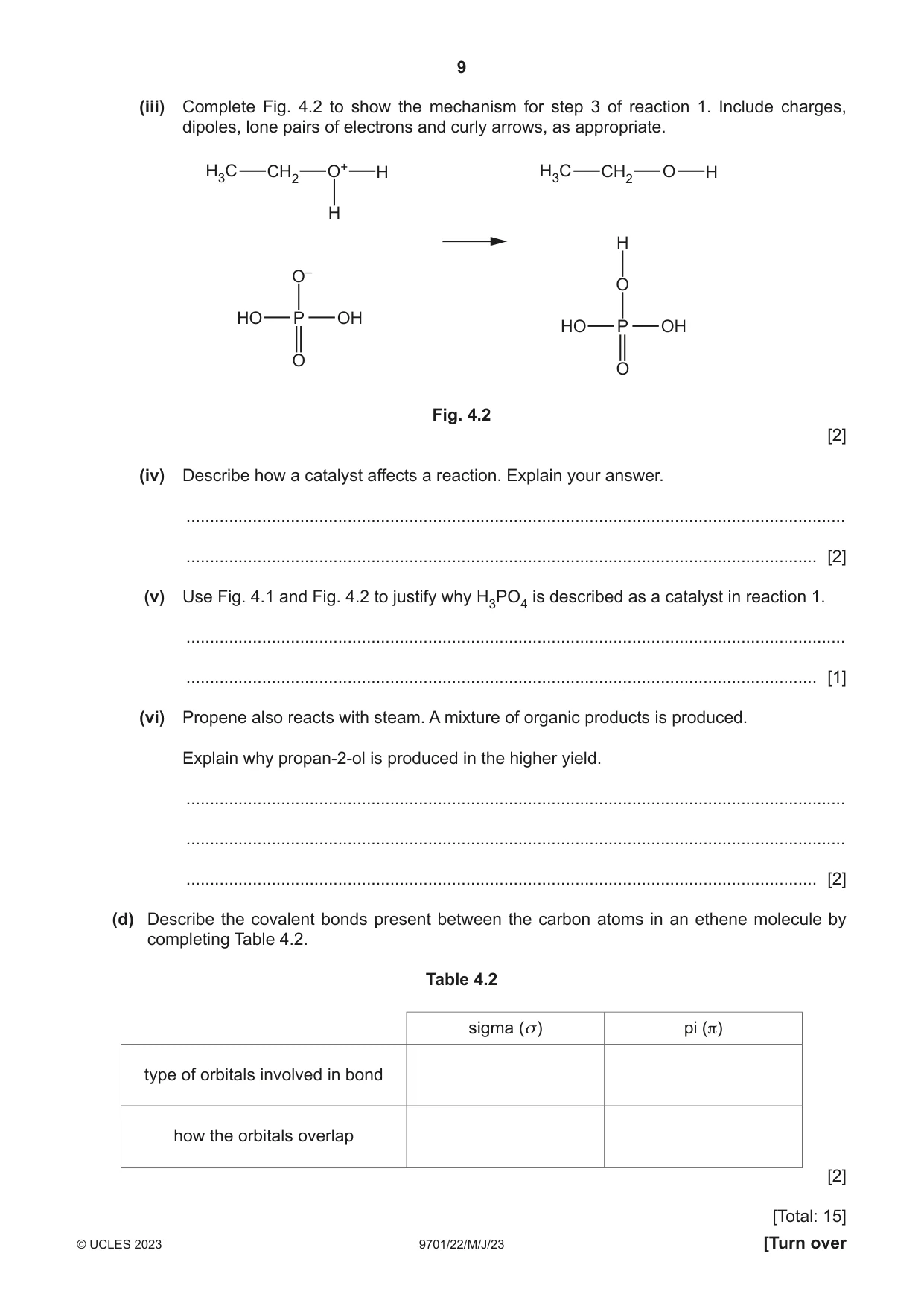 Cambridge A Level Chemistry 9701 2023 May/June Paper 2 · Variant 2 question paper, page 9 of 16