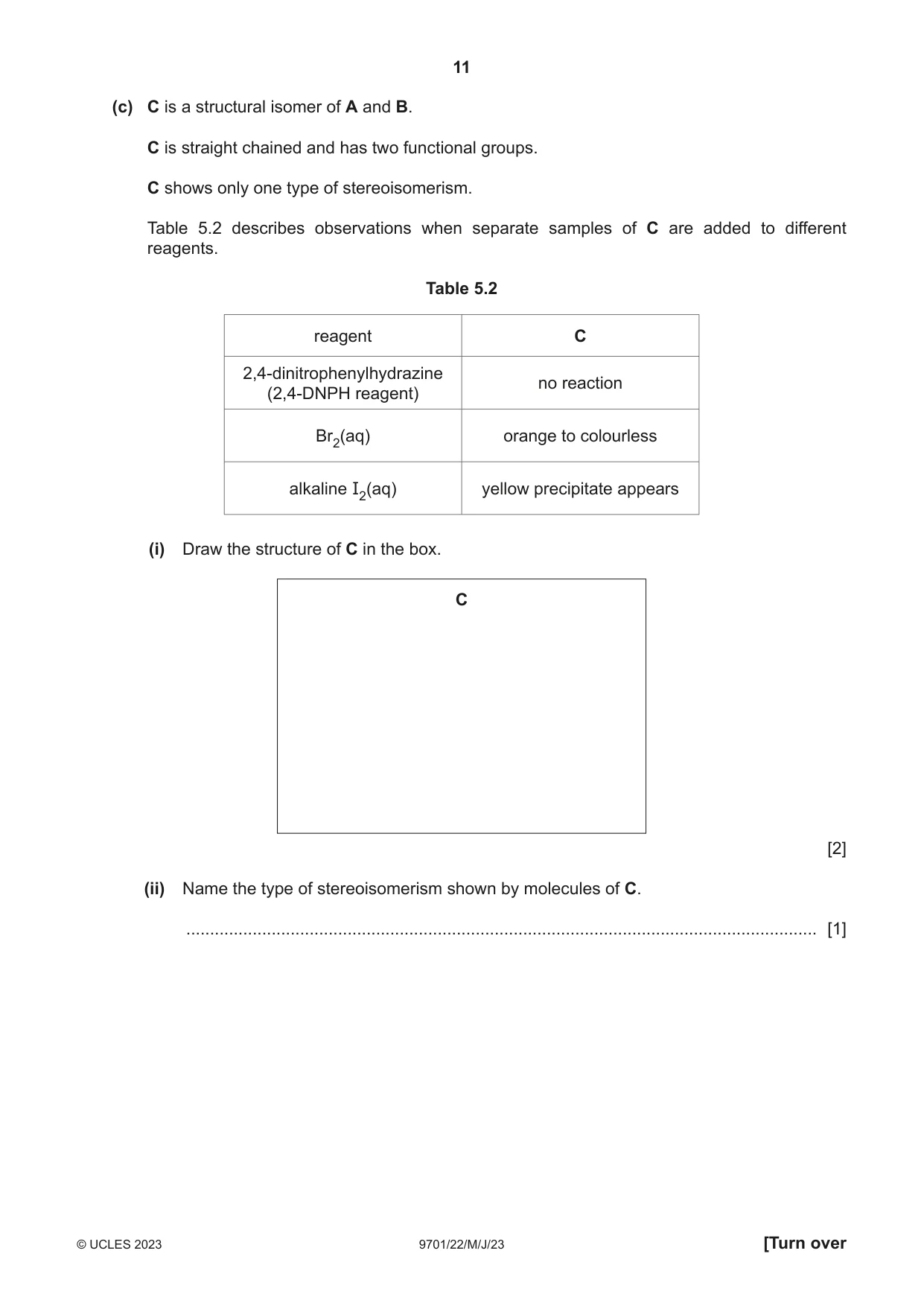 Cambridge A Level Chemistry 9701 2023 May/June Paper 2 · Variant 2 question paper, page 11 of 16