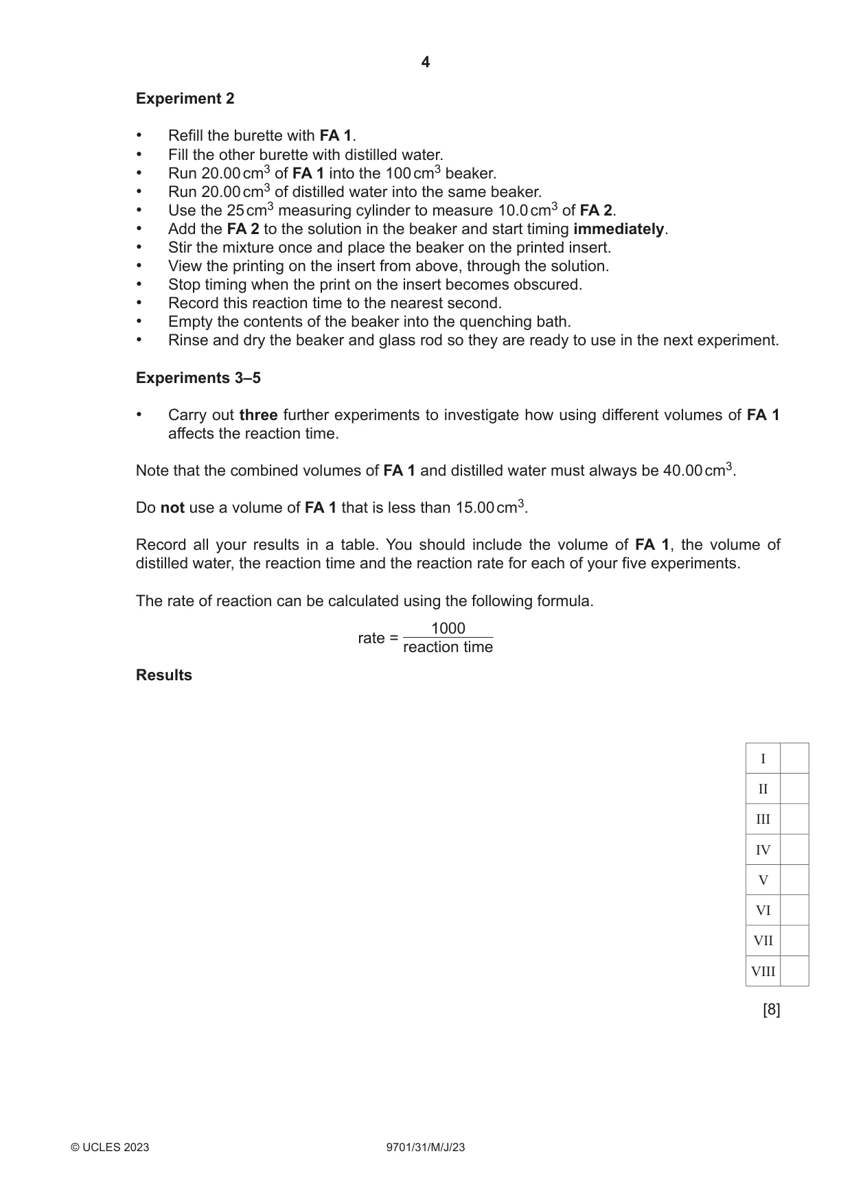 Cambridge A Level Chemistry 9701 2023 May/June Paper 3 · Variant 1 question paper, page 4 of 16