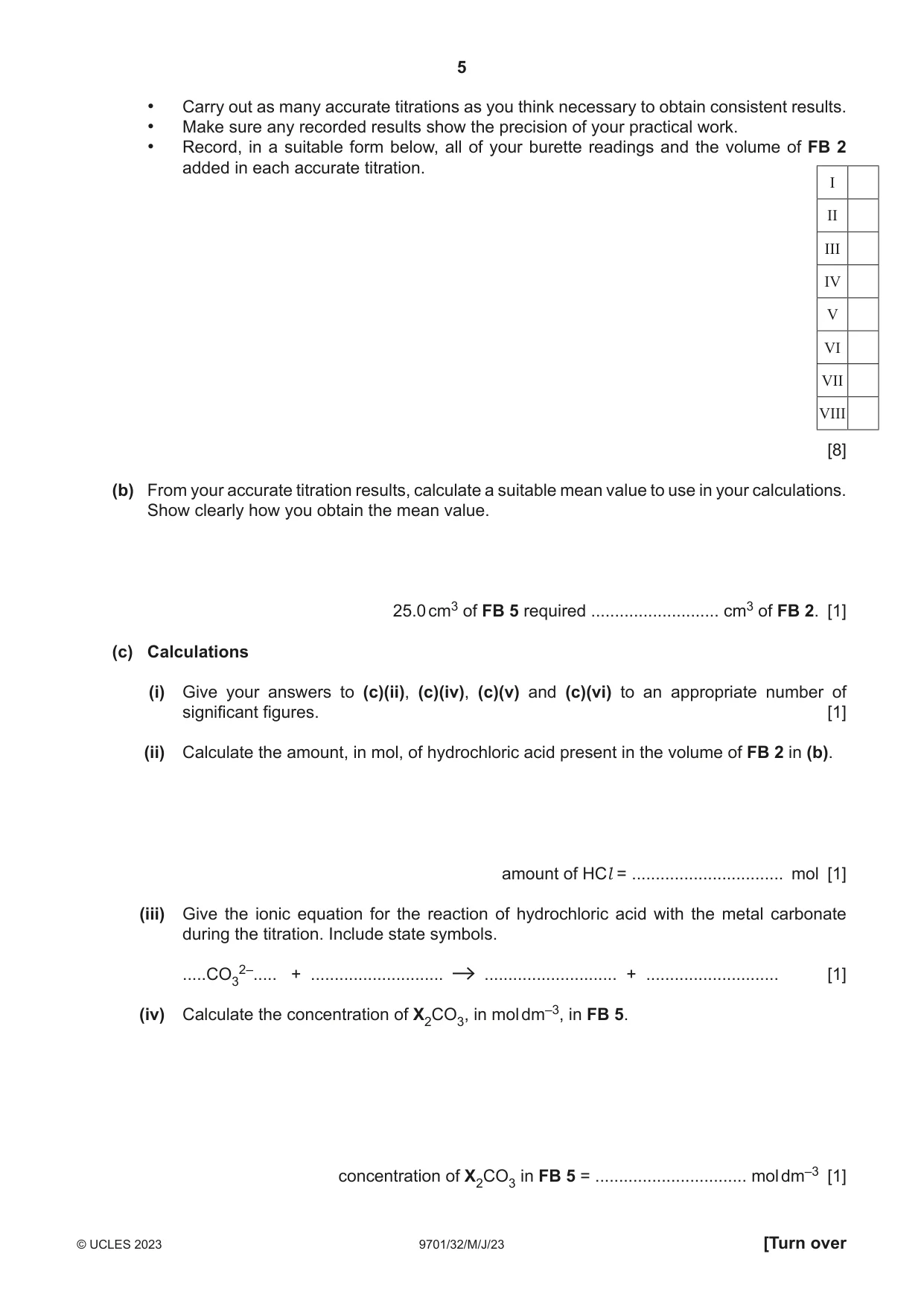 Cambridge A Level Chemistry 9701 2023 May/June Paper 3 · Variant 2 question paper, page 5 of 12