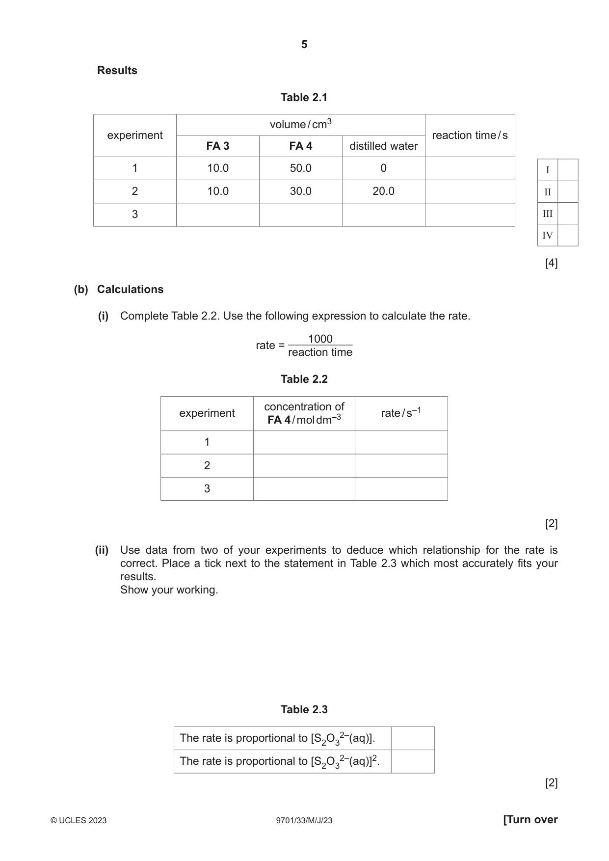 Cambridge A Level Chemistry 9701 2023 May/June Paper 3 · Variant 3 question paper, page 5 of 12