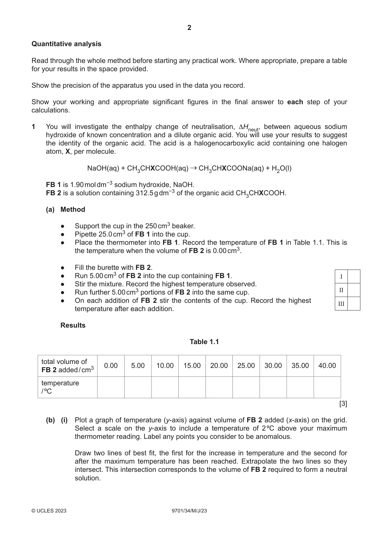Cambridge A Level Chemistry 9701 2023 May/June Paper 3 · Variant 4 question paper, page 2 of 12