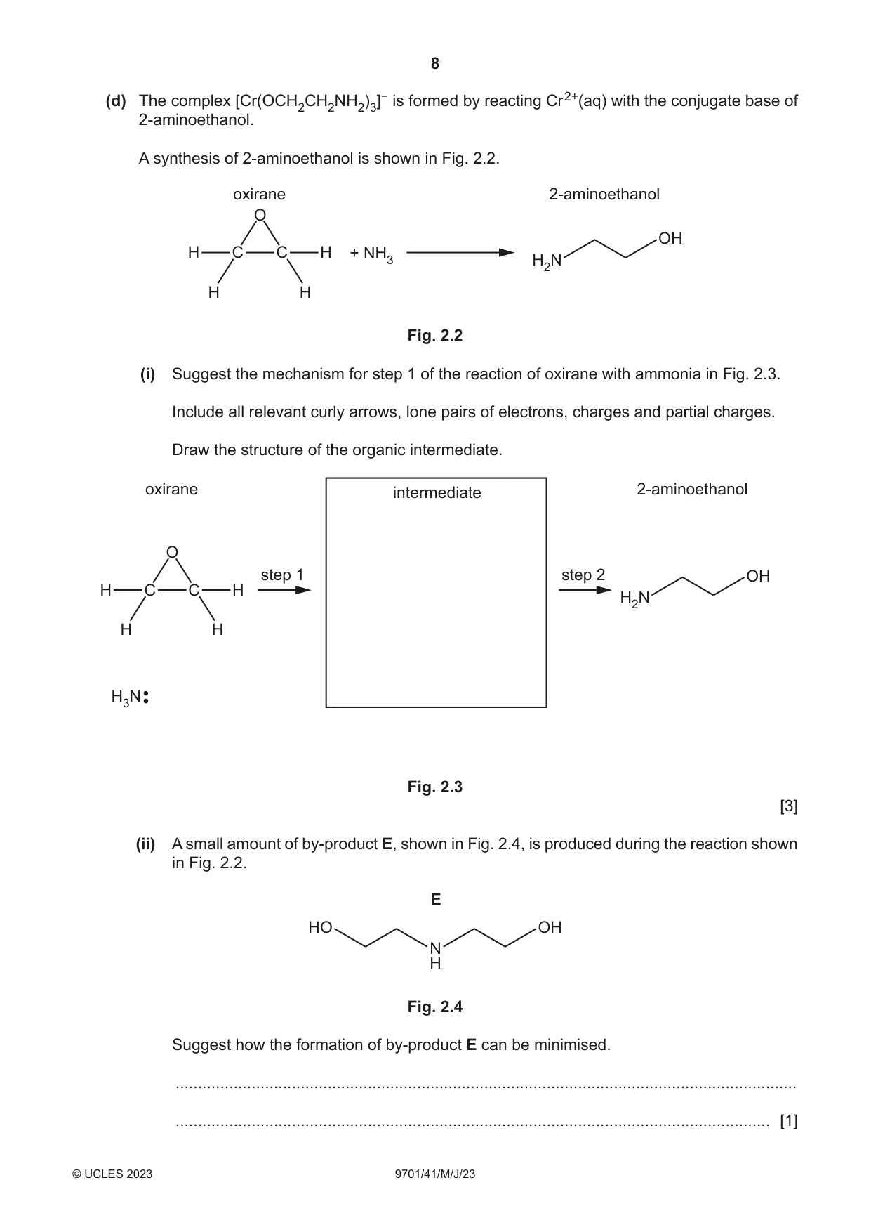 Cambridge A Level Chemistry 9701 2023 May/June Paper 4 · Variant 1 question paper, page 8 of 28
