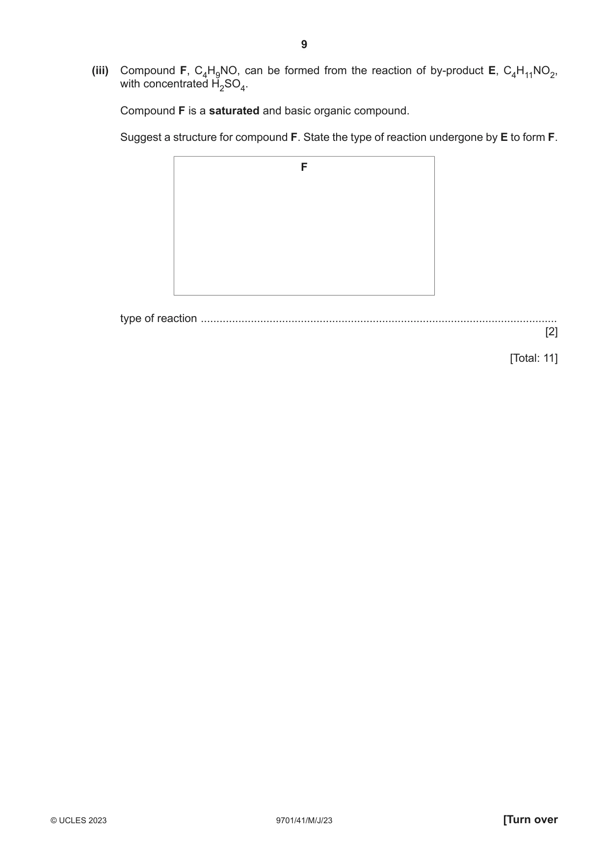Cambridge A Level Chemistry 9701 2023 May/June Paper 4 · Variant 1 question paper, page 9 of 28