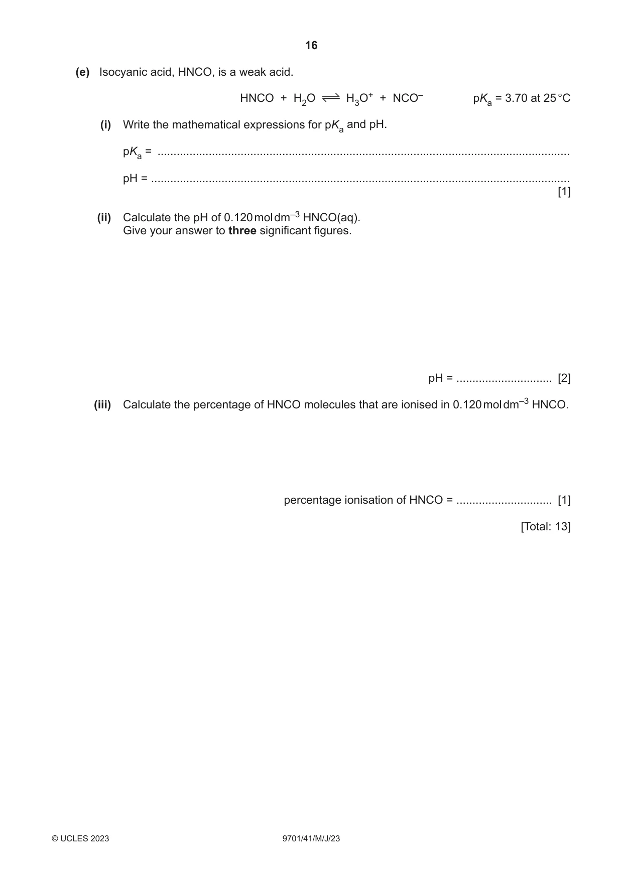 Cambridge A Level Chemistry 9701 2023 May/June Paper 4 · Variant 1 question paper, page 16 of 28