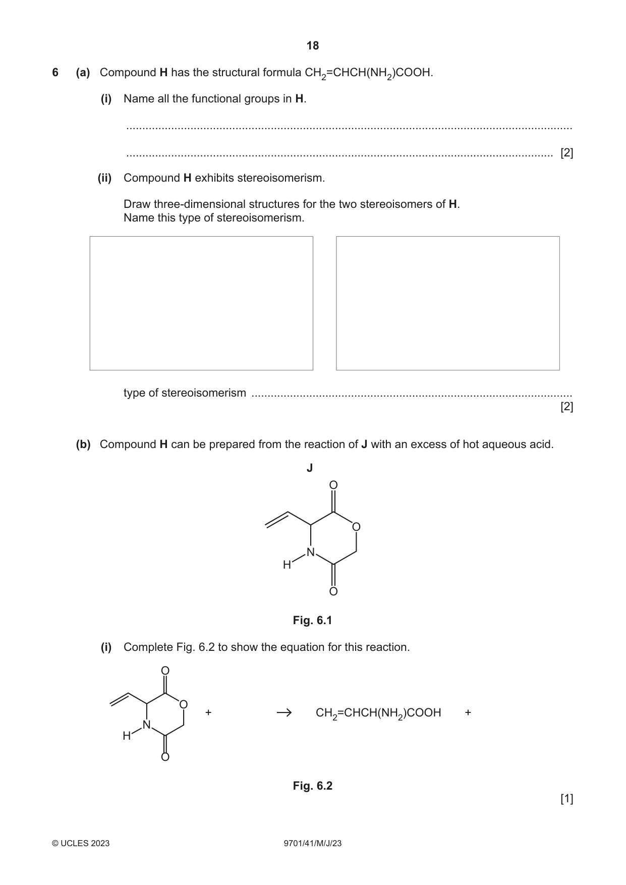 Cambridge A Level Chemistry 9701 2023 May/June Paper 4 · Variant 1 question paper, page 18 of 28