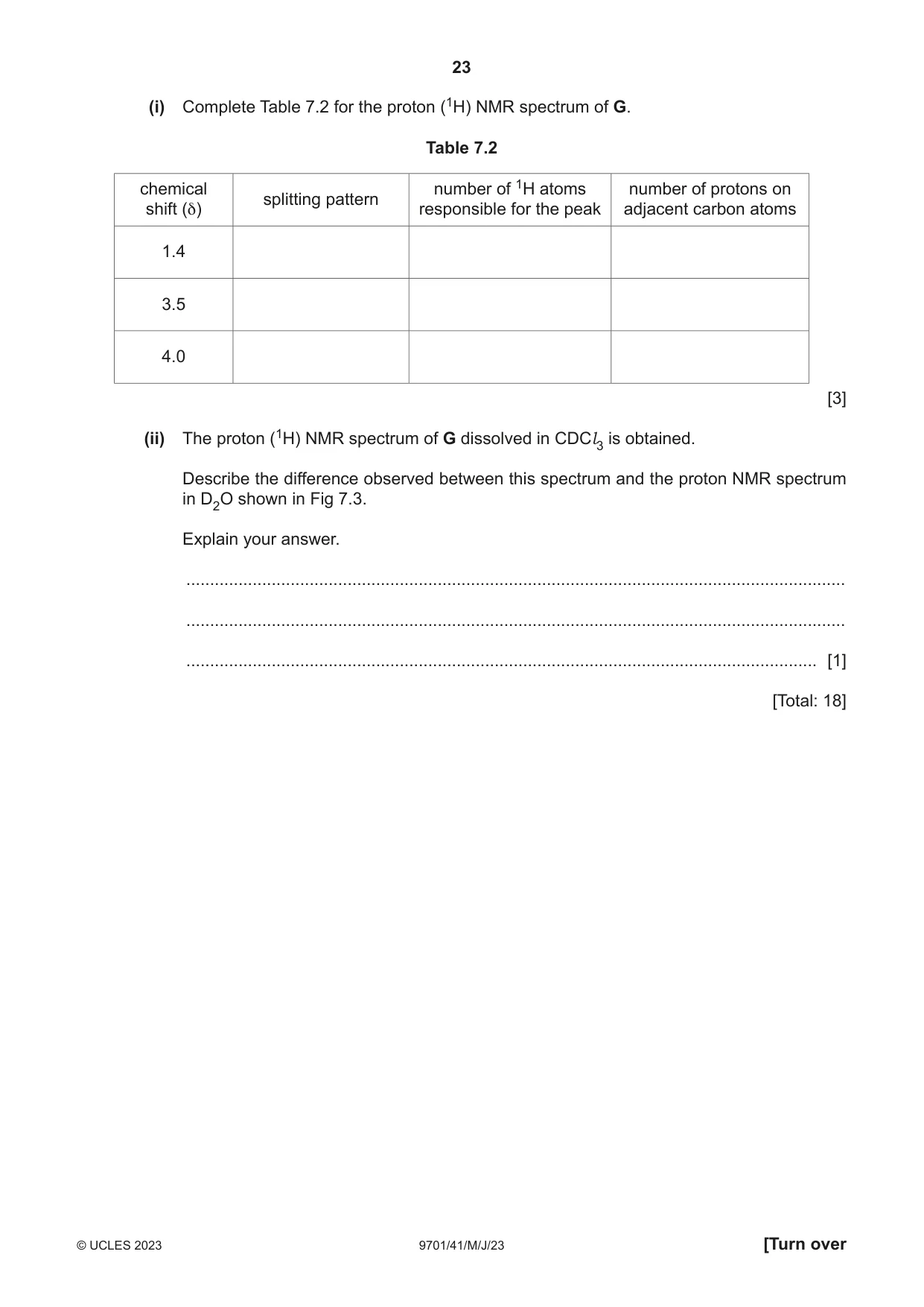 Cambridge A Level Chemistry 9701 2023 May/June Paper 4 · Variant 1 question paper, page 23 of 28