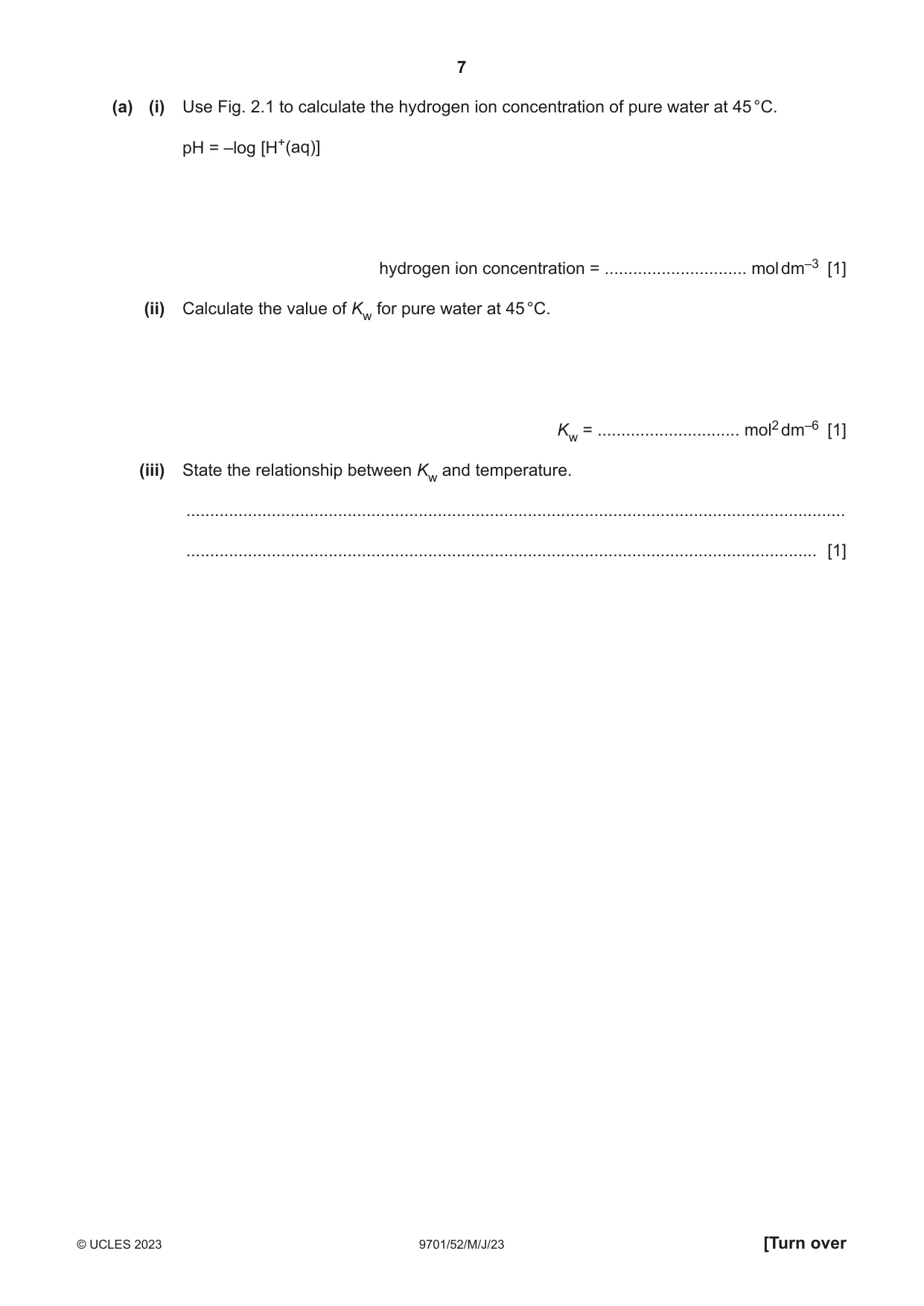 Cambridge A Level Chemistry 9701 2023 May/June Paper 5 · Variant 2 question paper, page 7 of 12