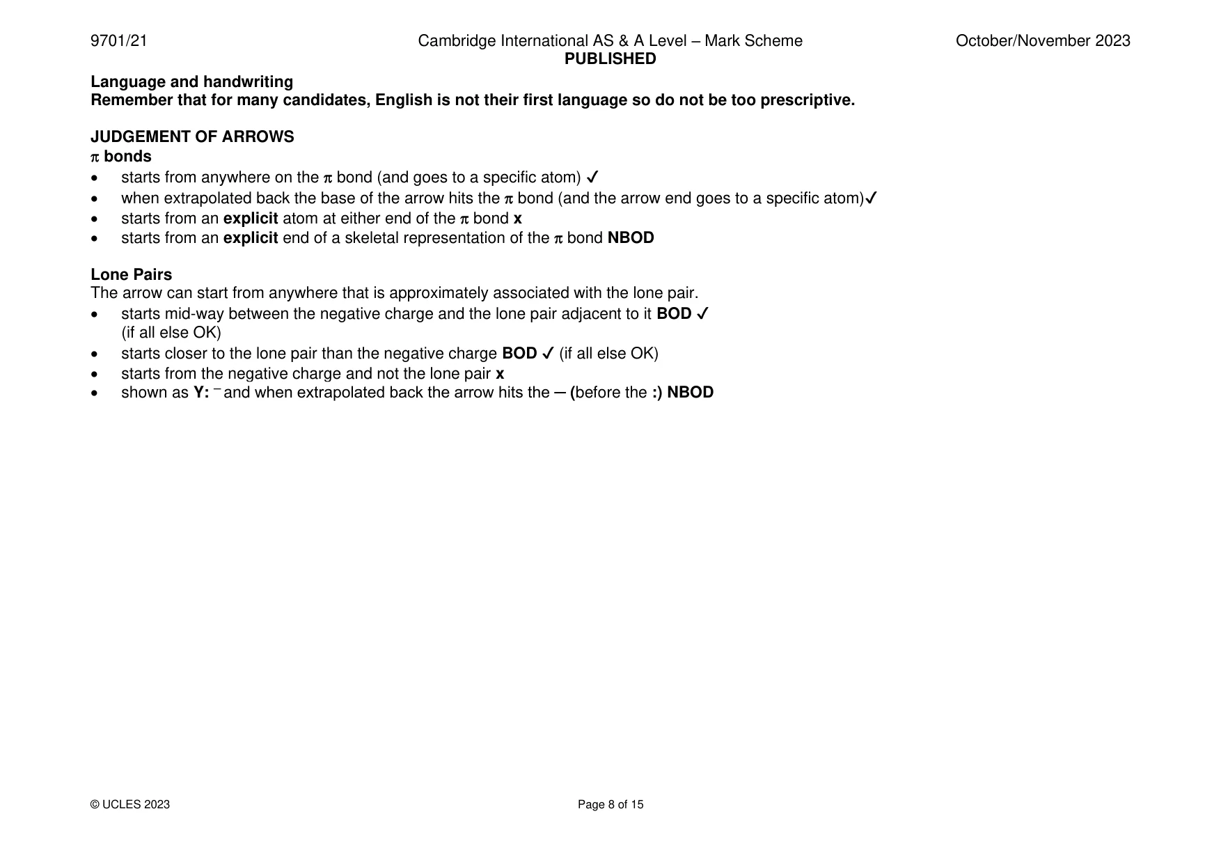 Mark scheme, page 8 of 15