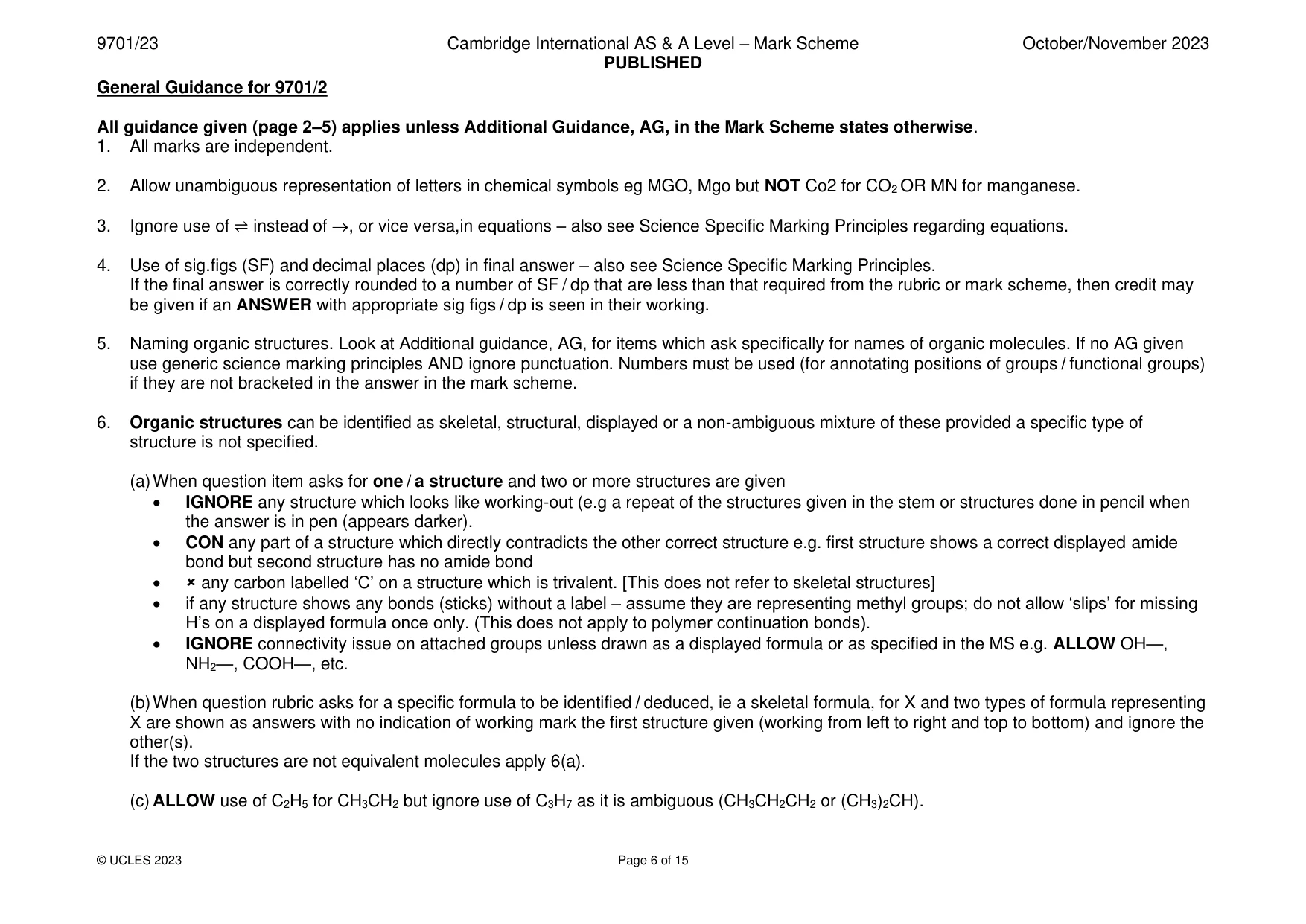 Mark scheme, page 6 of 15