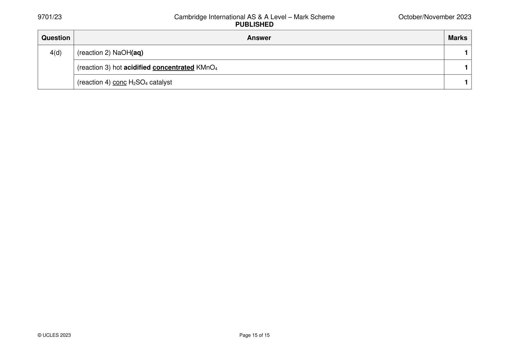 Mark scheme, page 15 of 15