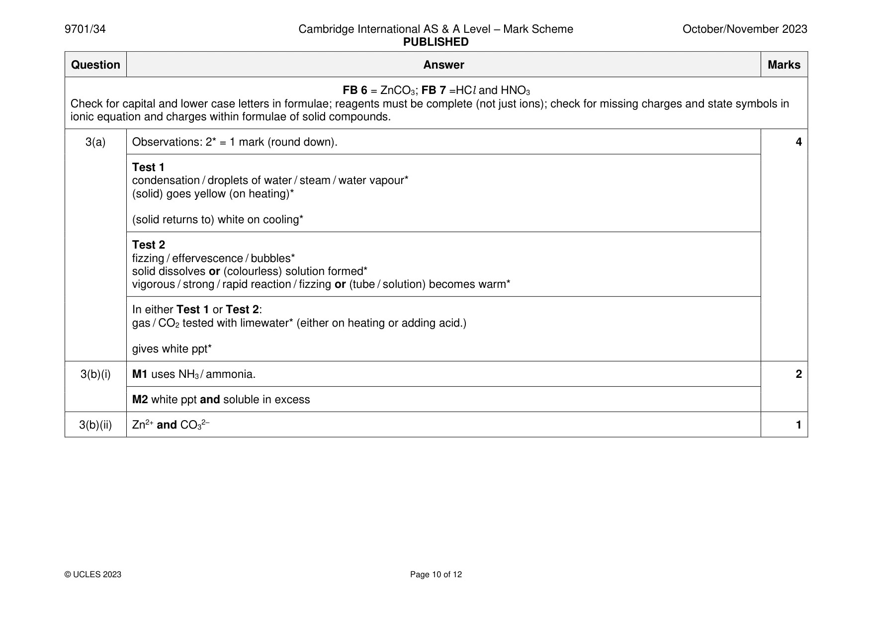 Mark scheme, page 10 of 12