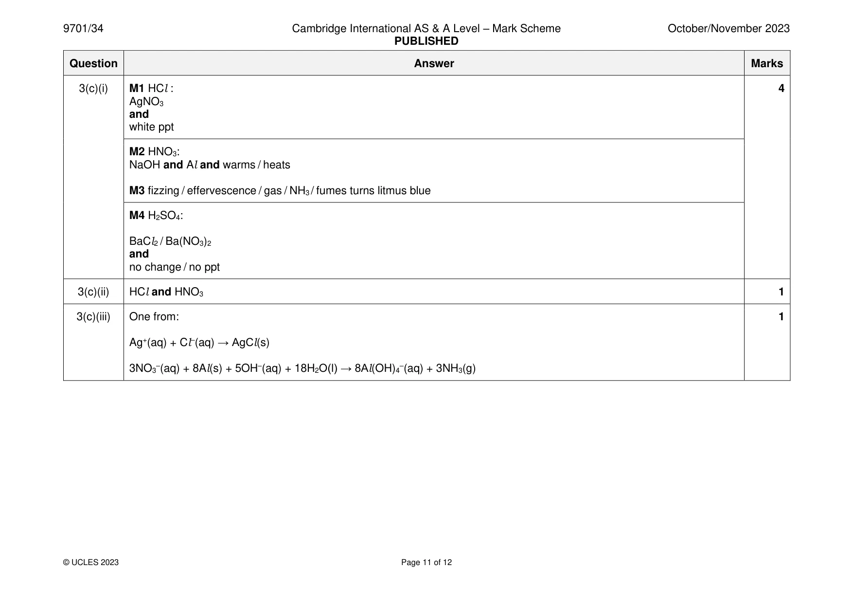 Mark scheme, page 11 of 12
