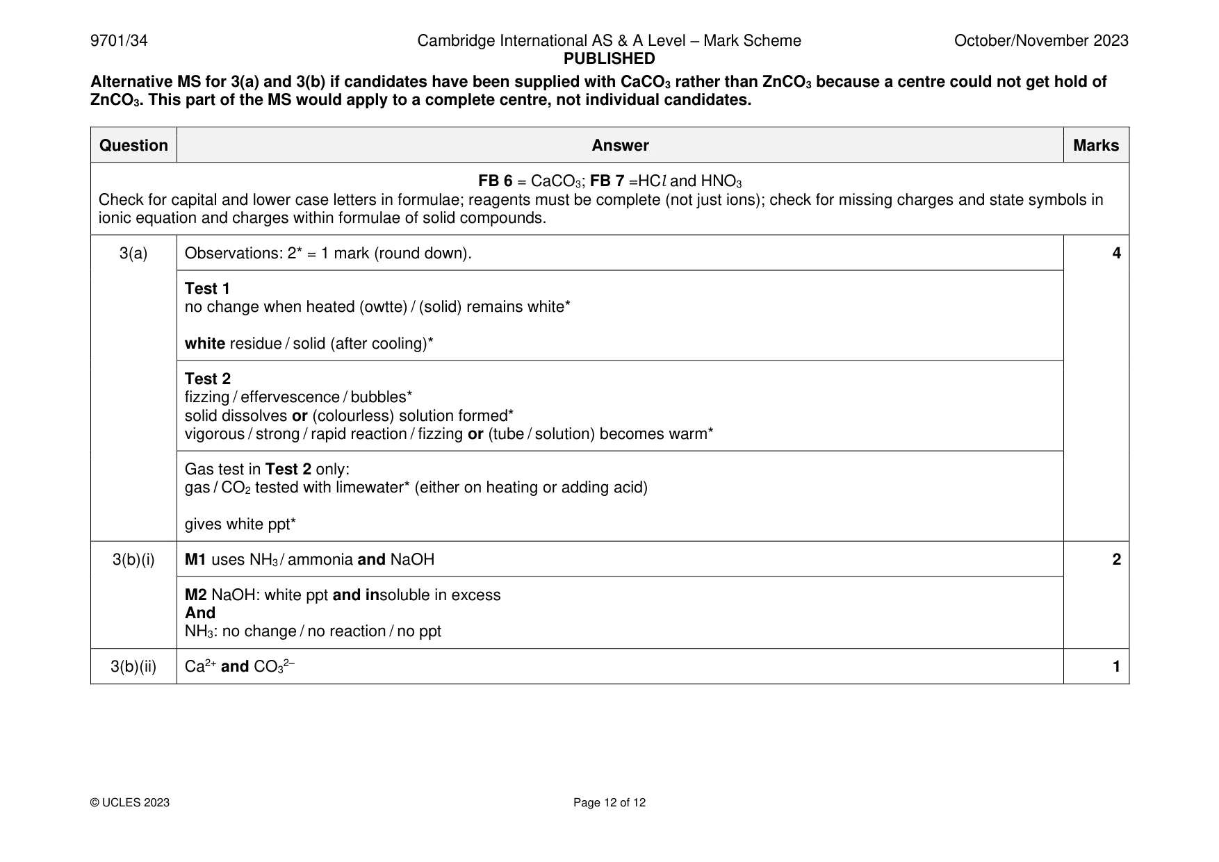 Mark scheme, page 12 of 12