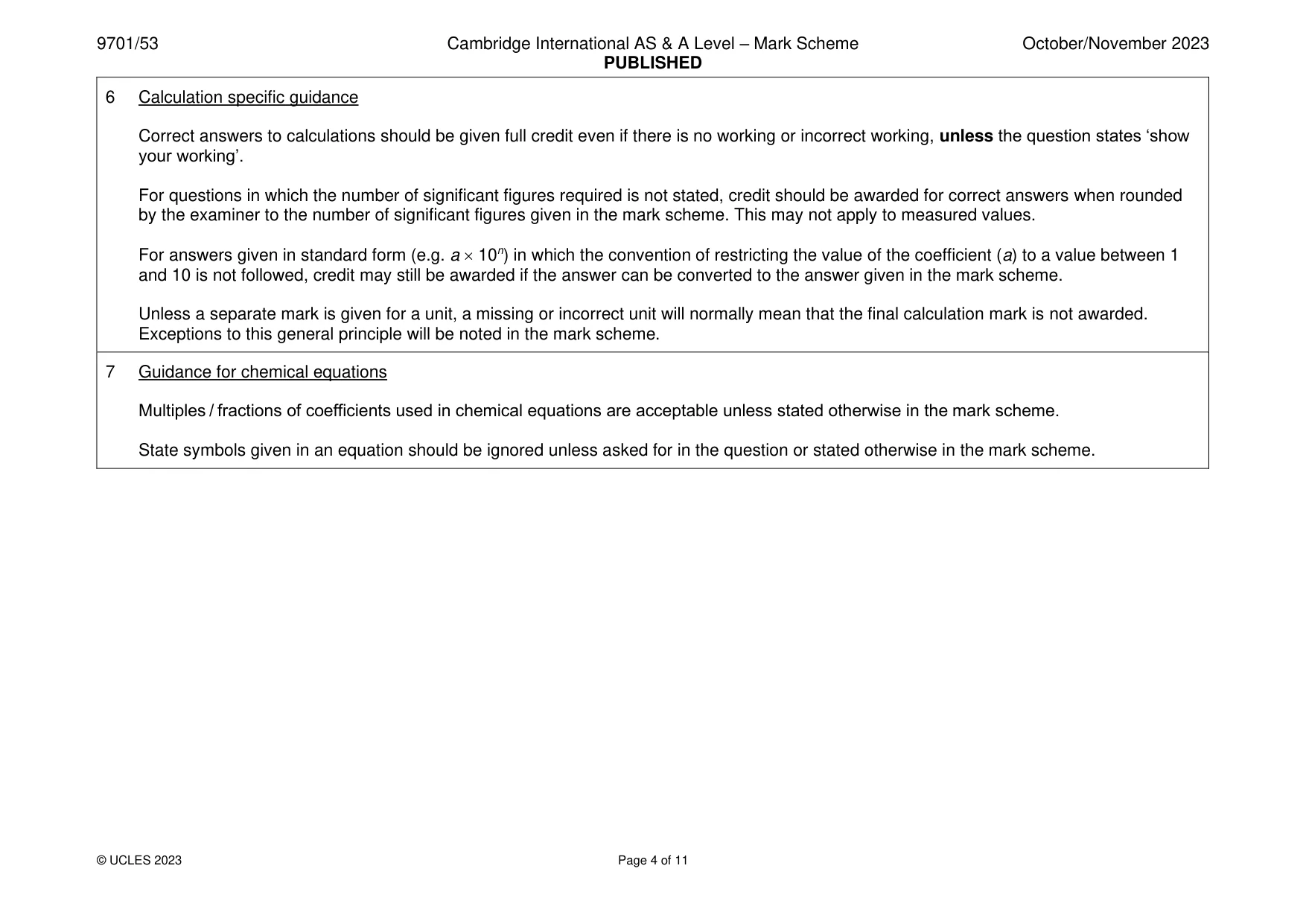 Mark scheme, page 4 of 11
