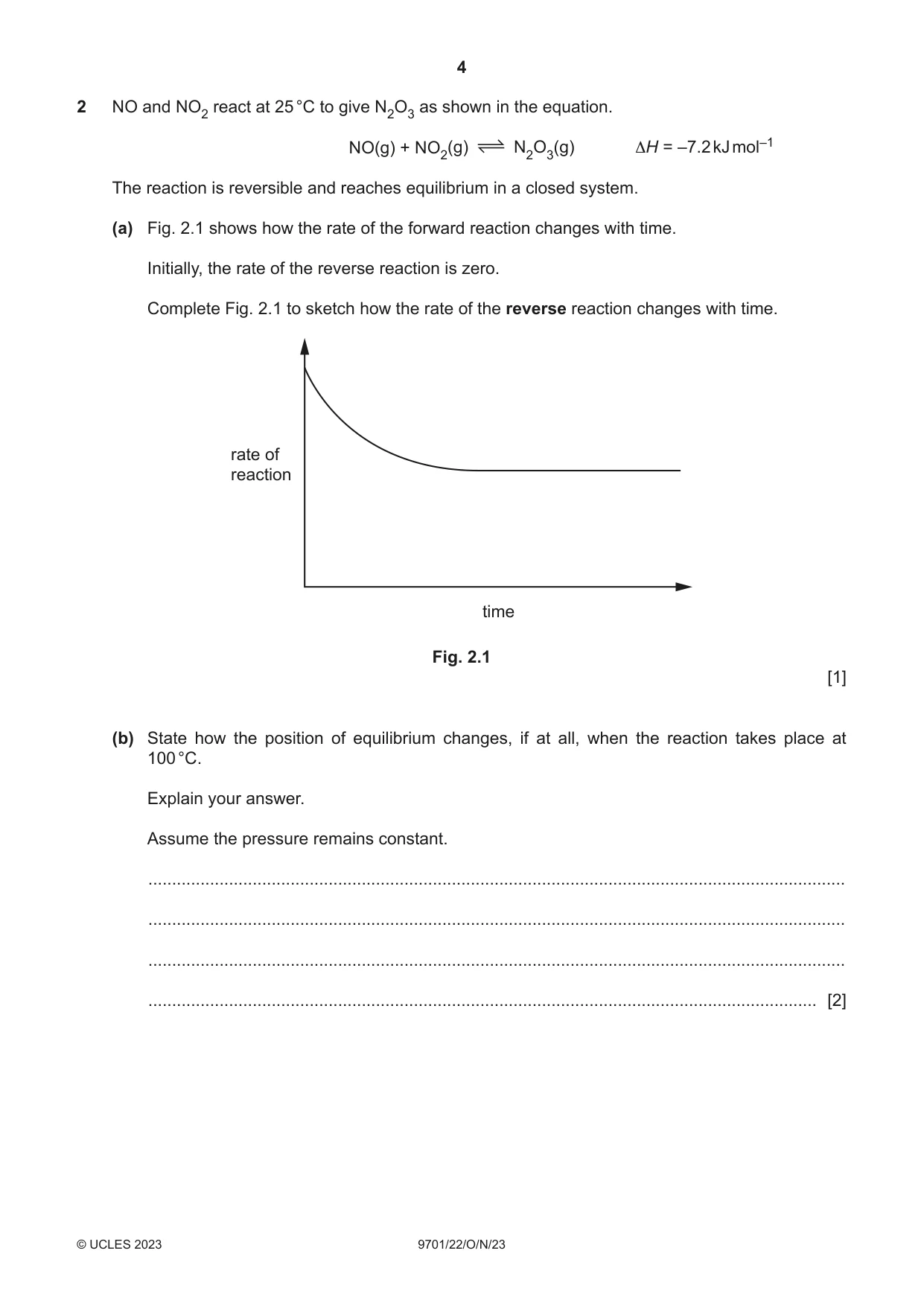 Cambridge A Level Chemistry 9701 2023 Oct/Nov Paper 2 · Variant 2 question paper, page 4 of 20