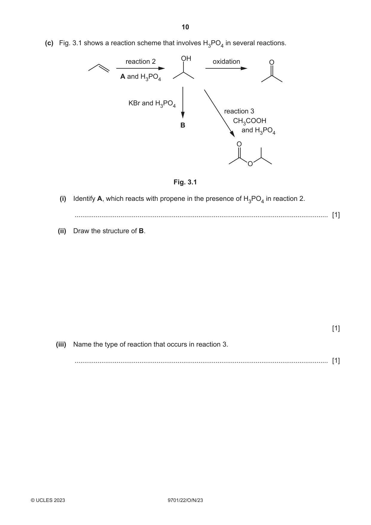 Cambridge A Level Chemistry 9701 2023 Oct/Nov Paper 2 · Variant 2 question paper, page 10 of 20
