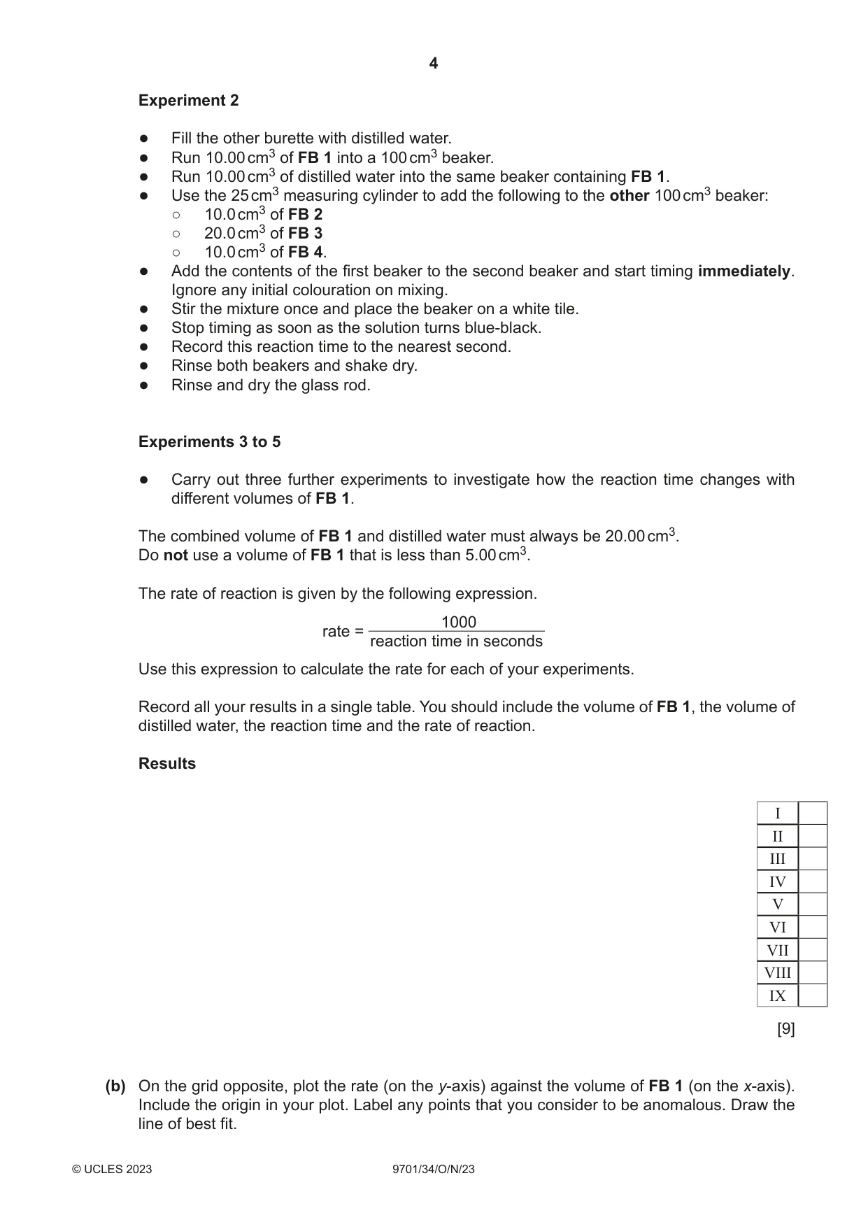 Cambridge A Level Chemistry 9701 2023 Oct/Nov Paper 3 · Variant 4 question paper, page 4 of 16